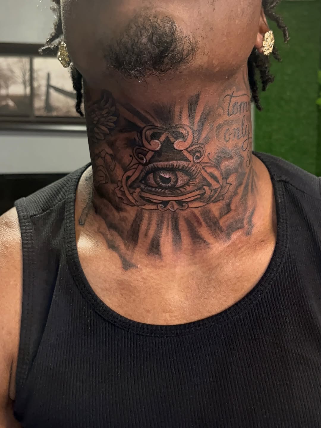 Tattoo by @xlynaeink — black_and_grey, chicano