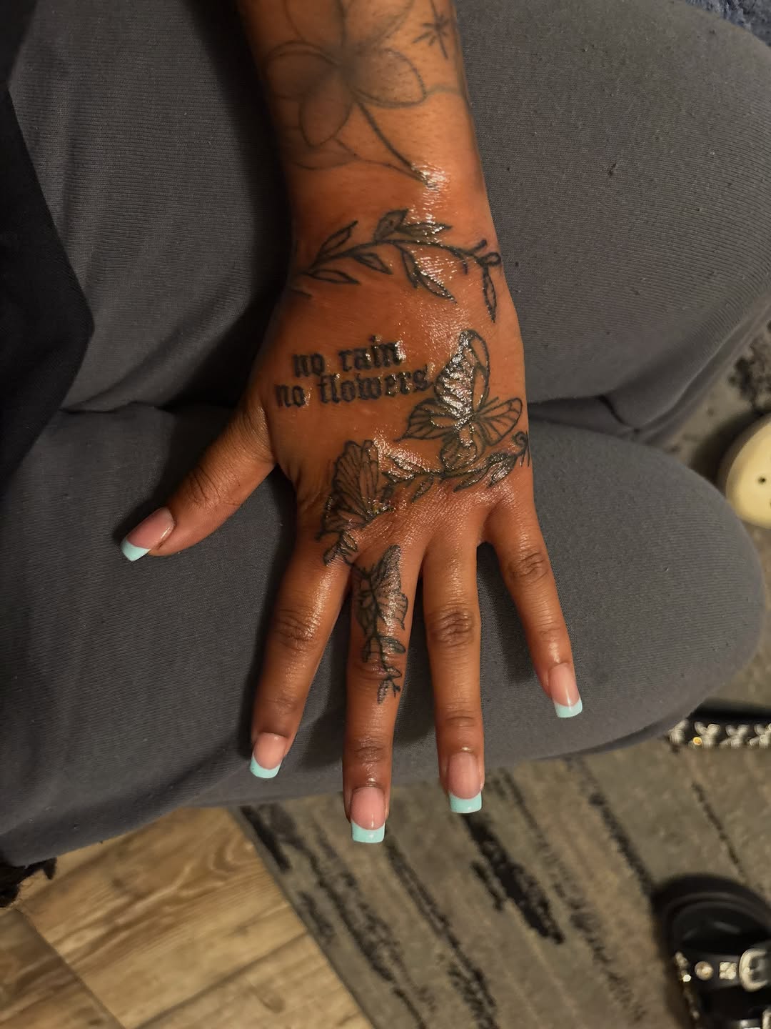 Butterflies and lettering tattoo on the hand by ❤️Jesselli ison ❤️