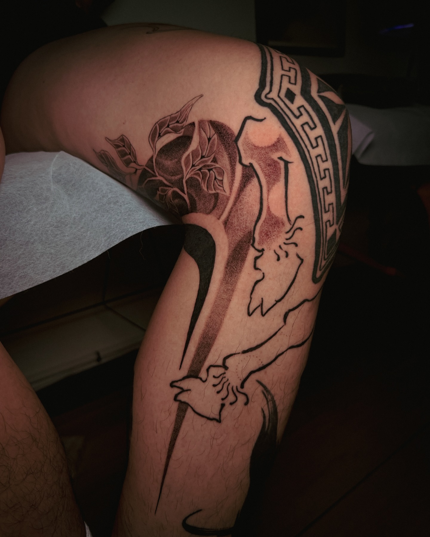 Tattoo by @marytattooing — black_and_grey, realism