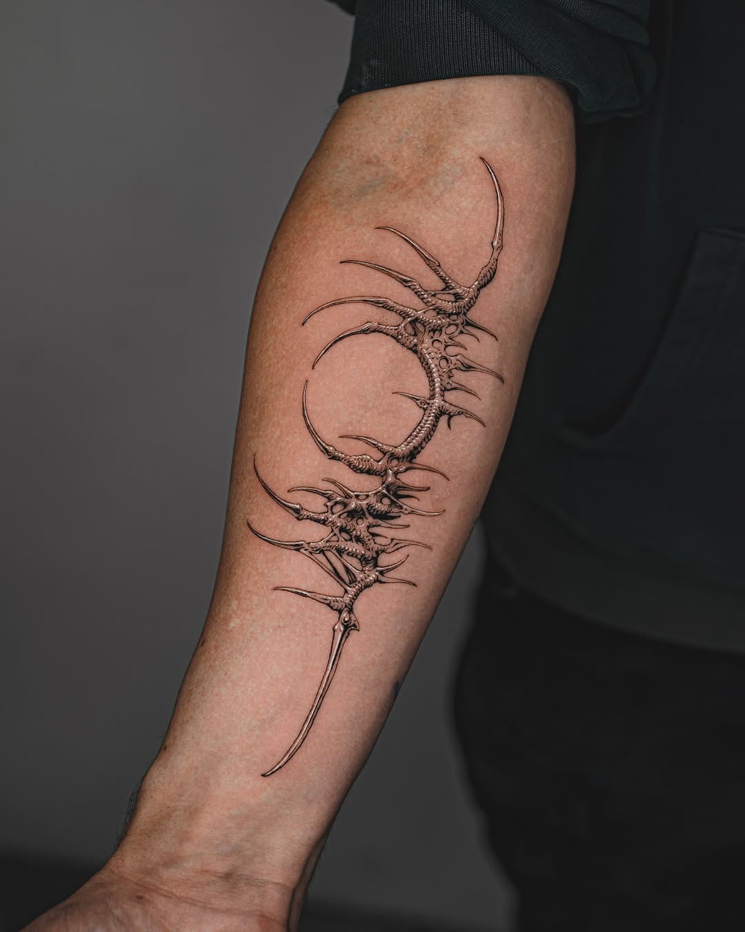 Tattoo by @nowthisyujhi — black_and_grey, dark_realism