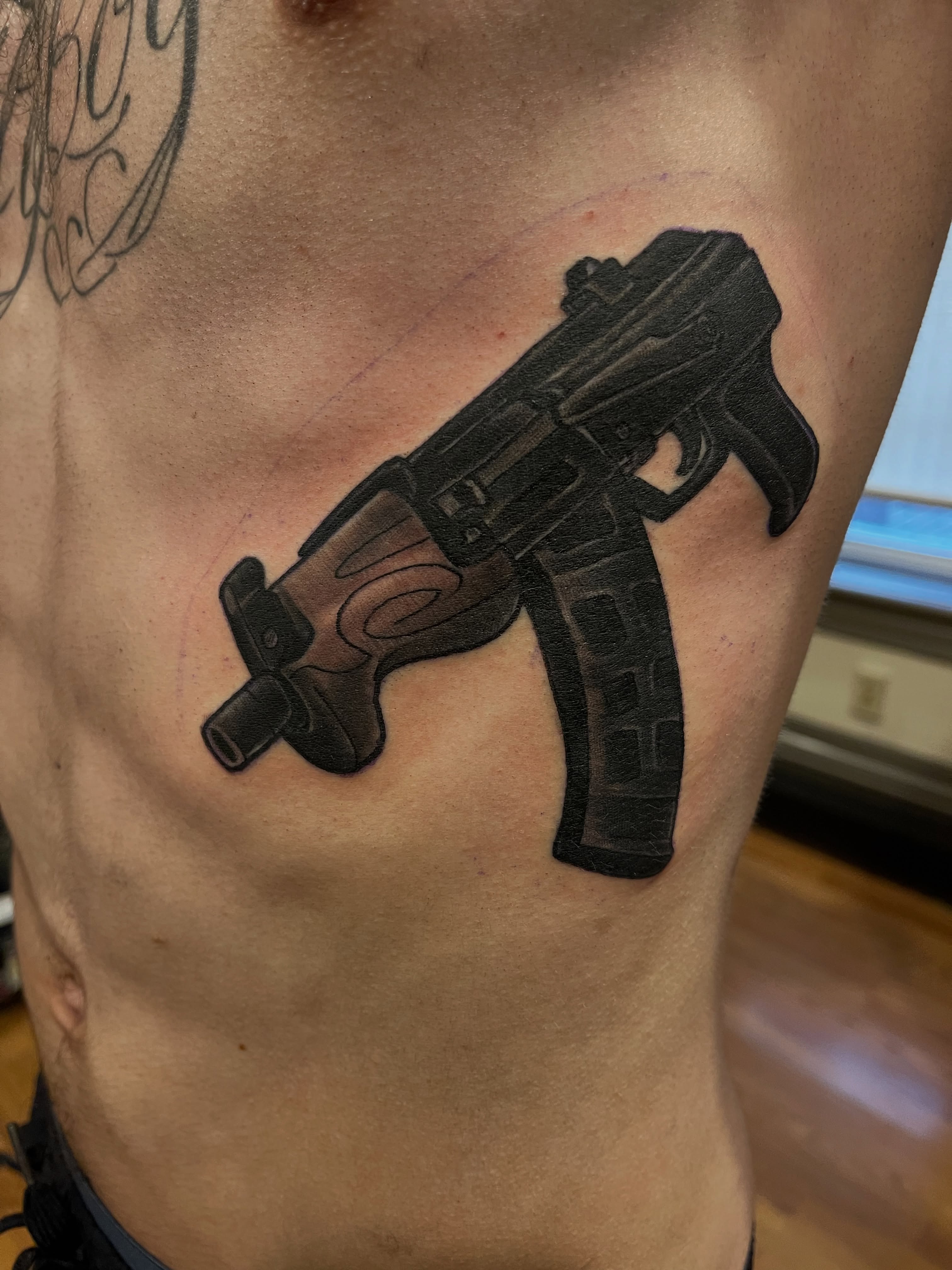Tattoo by @spidermonkeysauce — black_and_grey