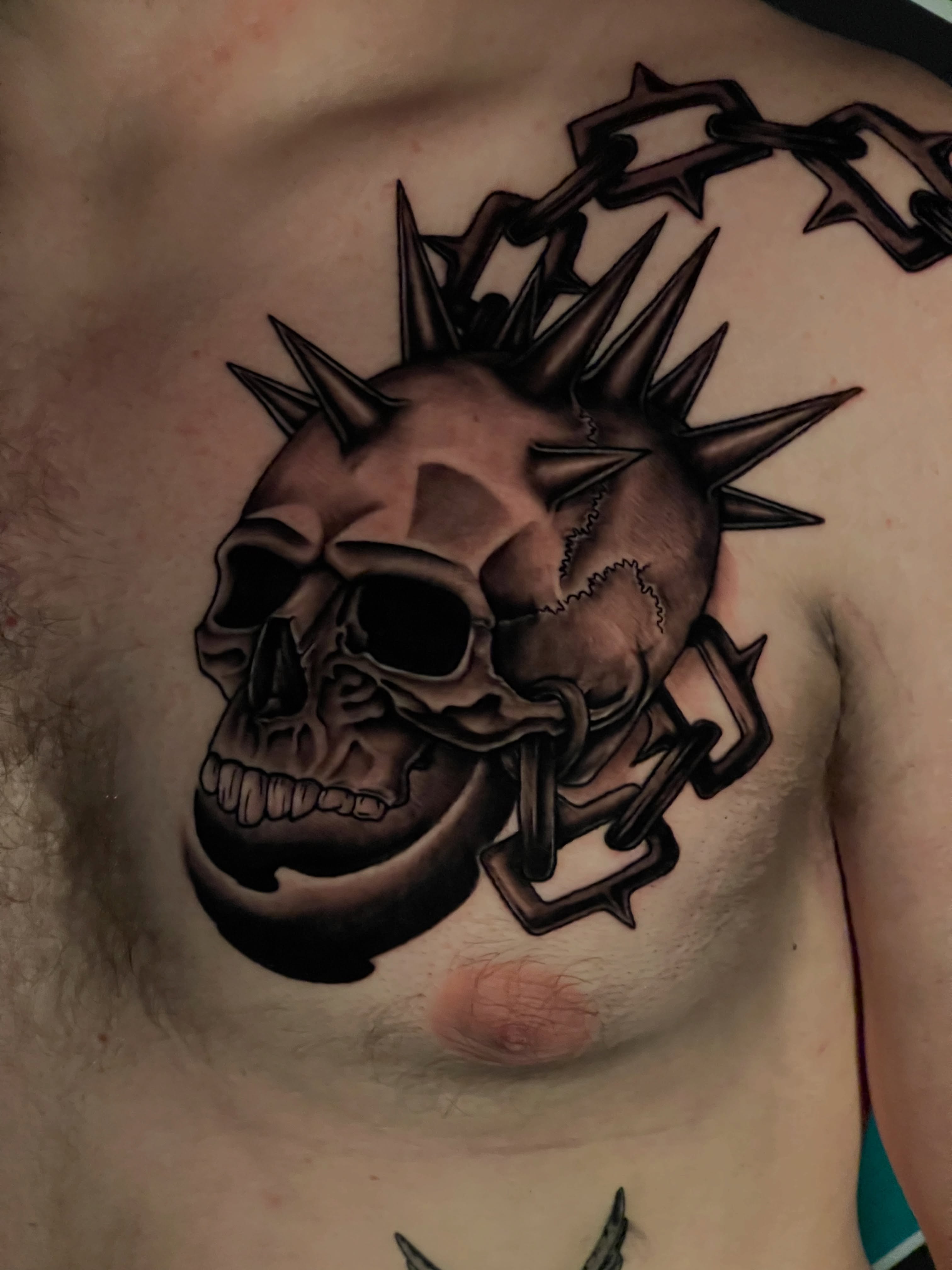 Tattoo by @spidermonkeysauce — black_and_grey, realism