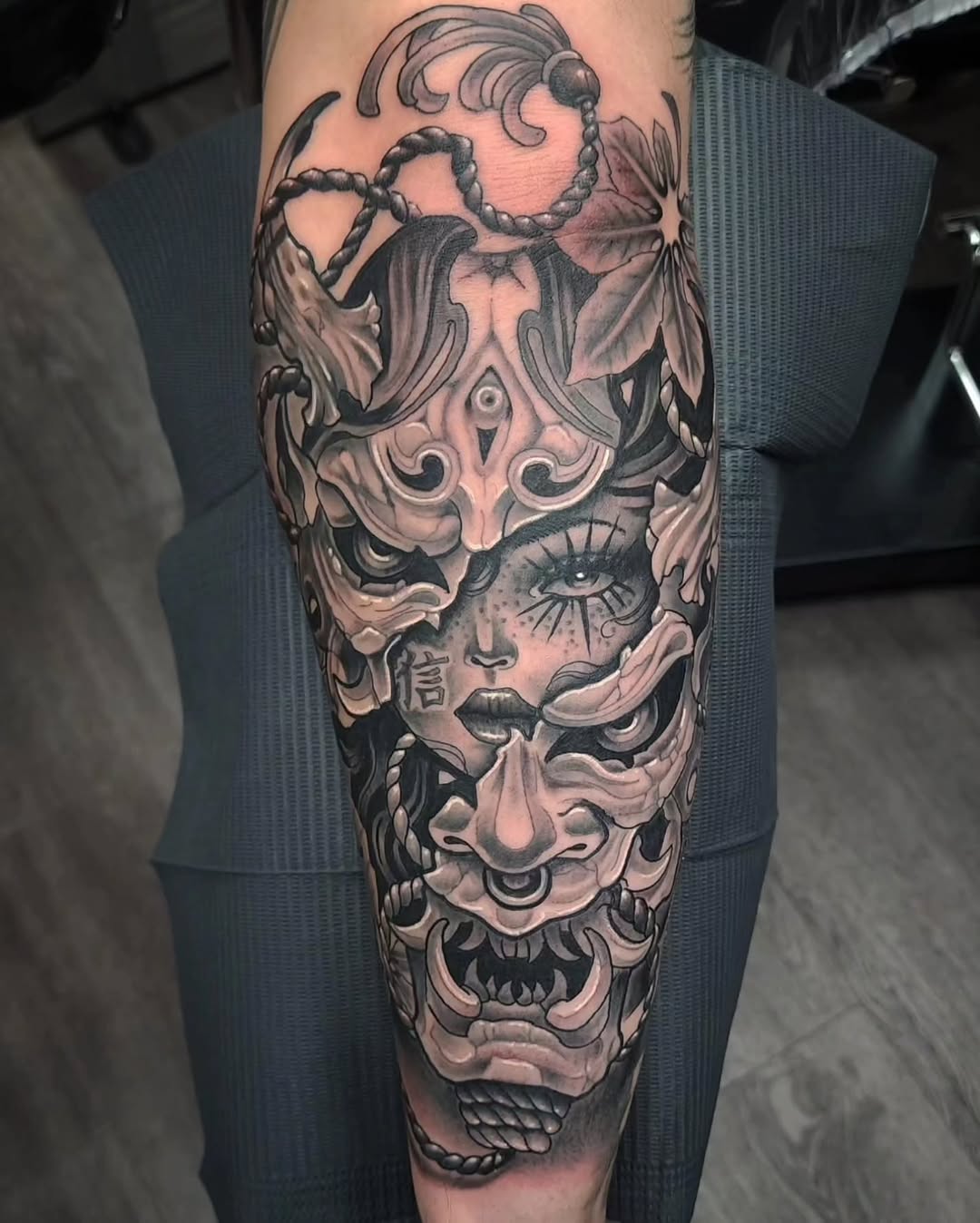 Tattoo by @ower_hernandez — black_and_grey, dark_realism