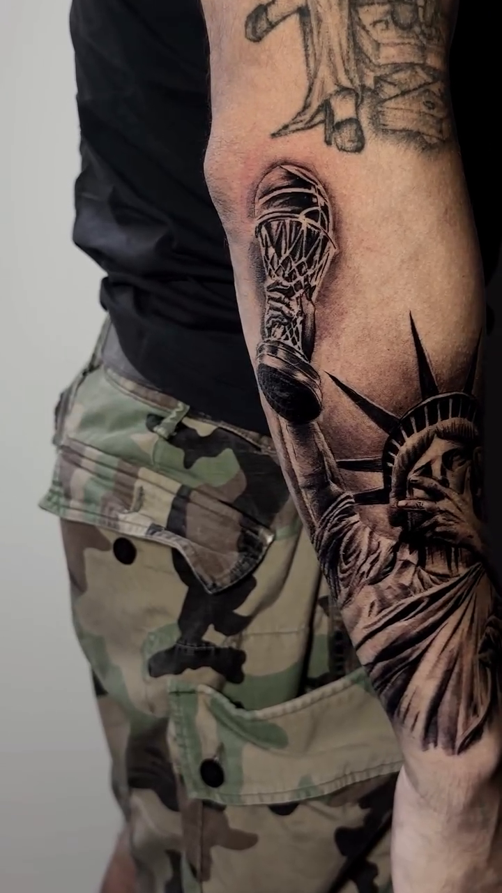 Tattoo by @tatt2ant — realism, black_and_grey