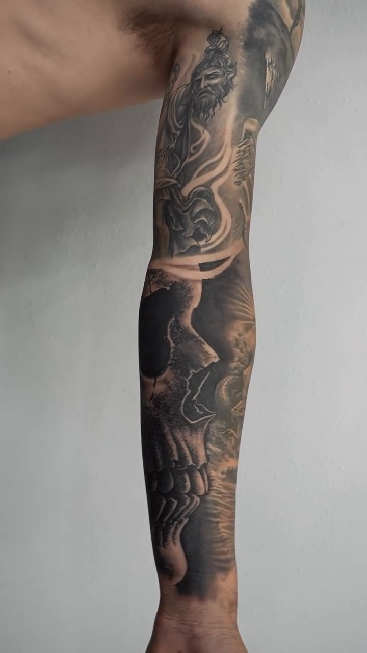 Tattoo by @bornrebel_tattoos — black_and_grey, realism