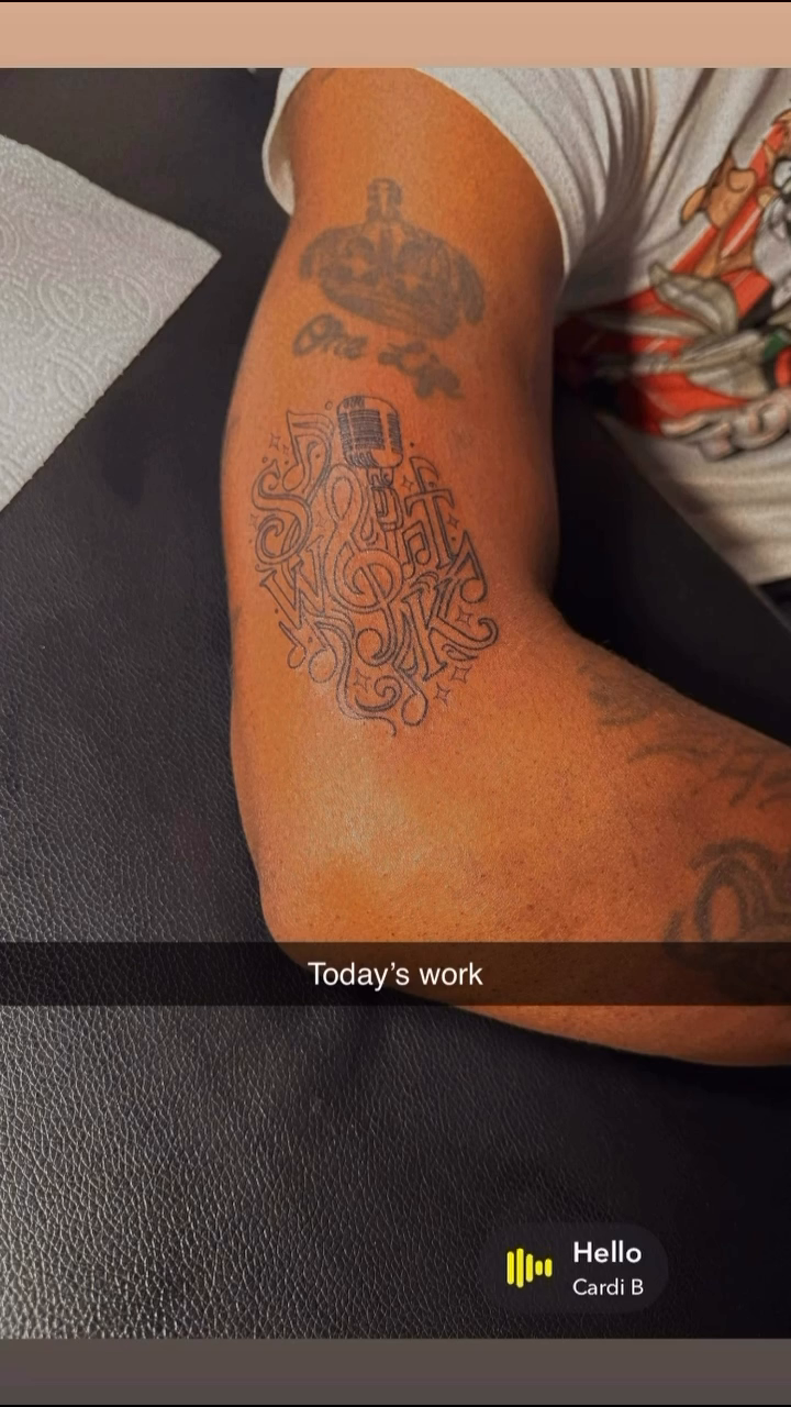 Crown with ornate details lettering tattoo on the forearm by @bloodline__legacy