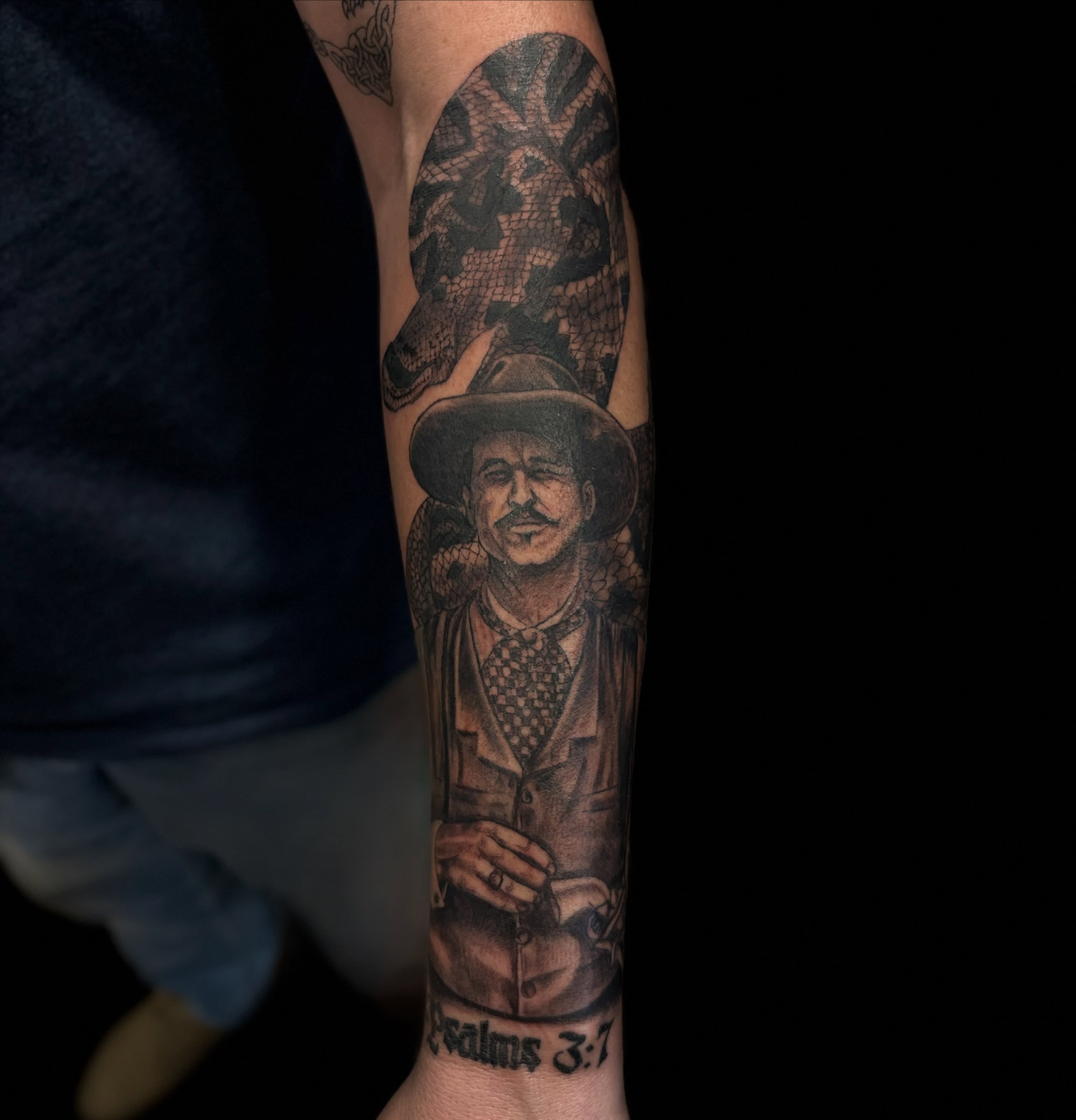 Tattoo by @_stabbygabby — black_and_grey, realism