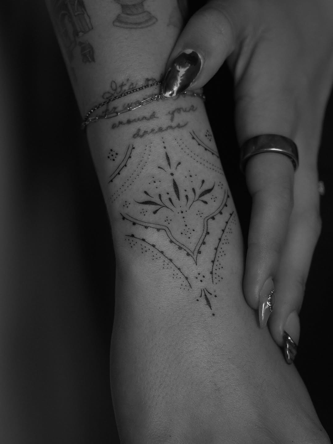 Tattoo by @whiskeyink.byhaley — fine_line, dotwork