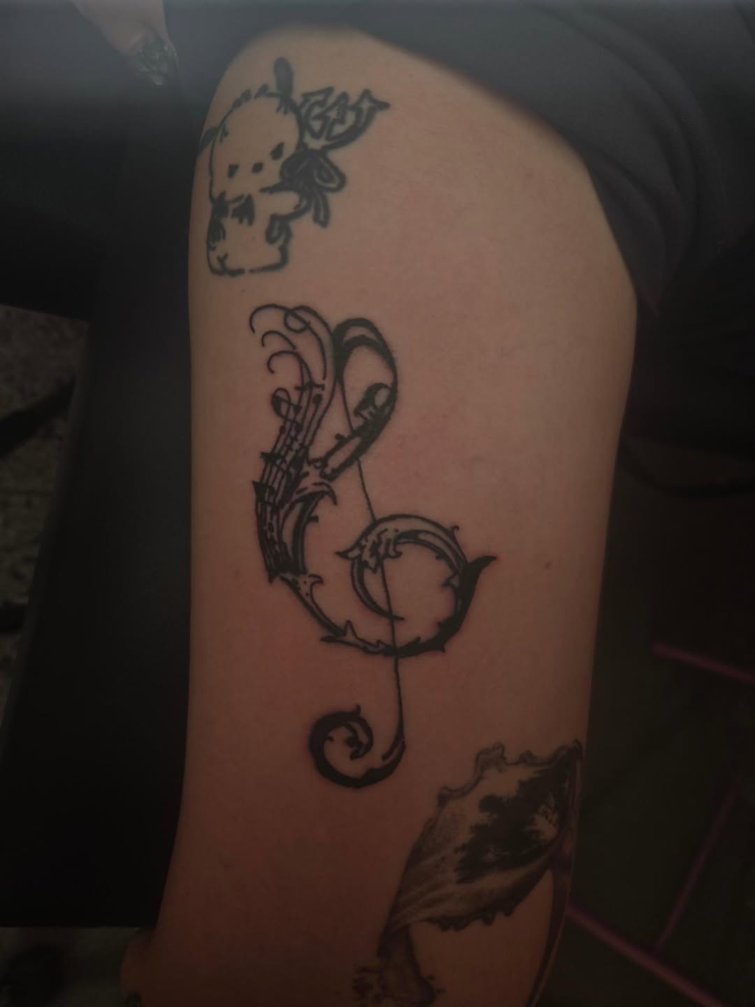 Tattoo by @bugpin7rl — lettering_script, ornamental
