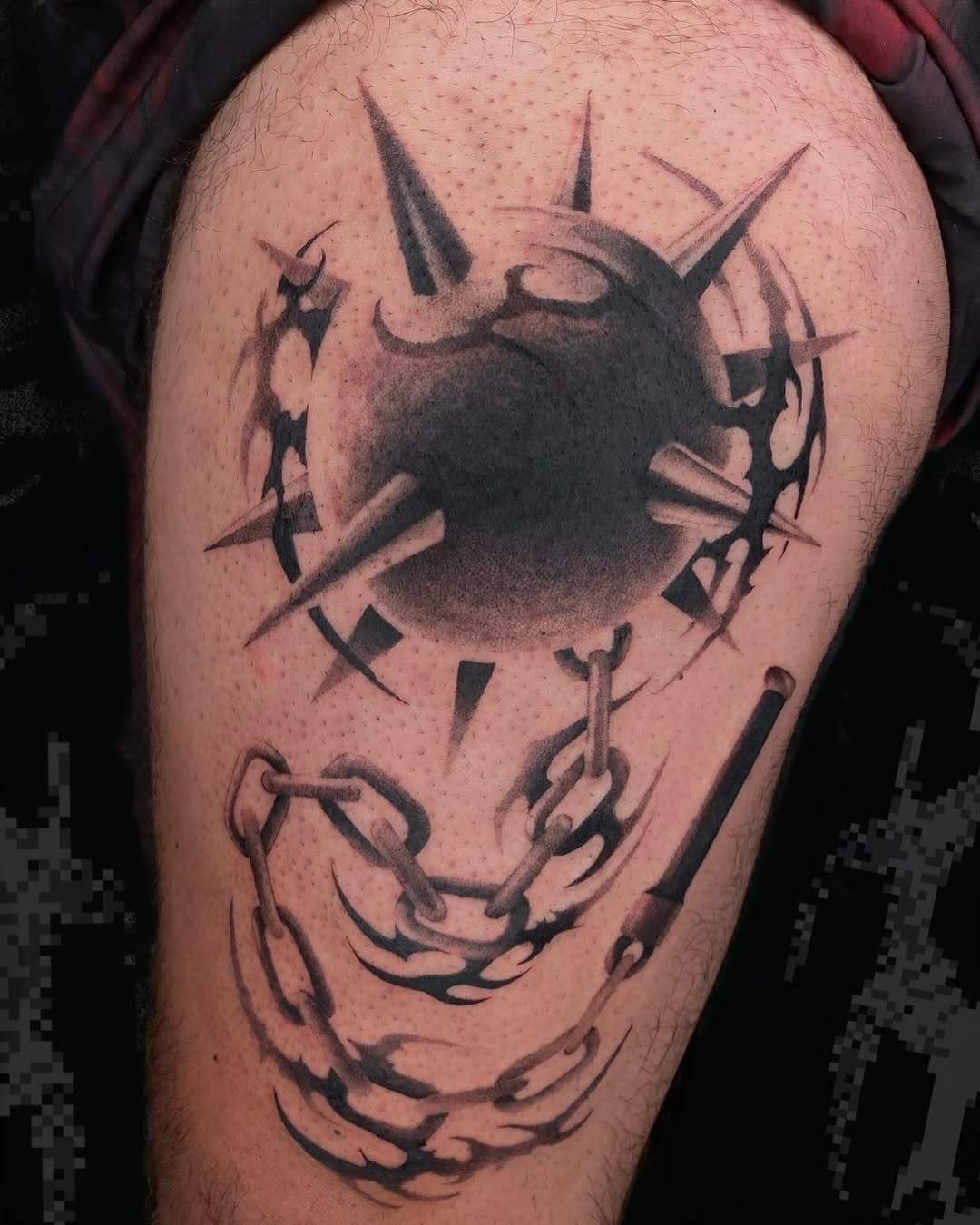 Tattoo by @weebapologist — black_and_grey, dark_realism