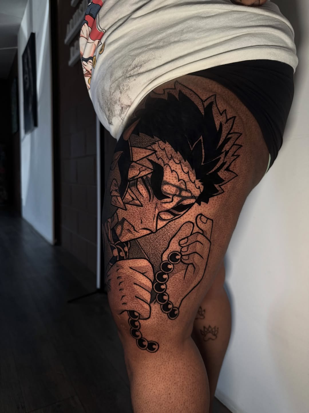 Tattoo by @rustik_uno — anime, dotwork