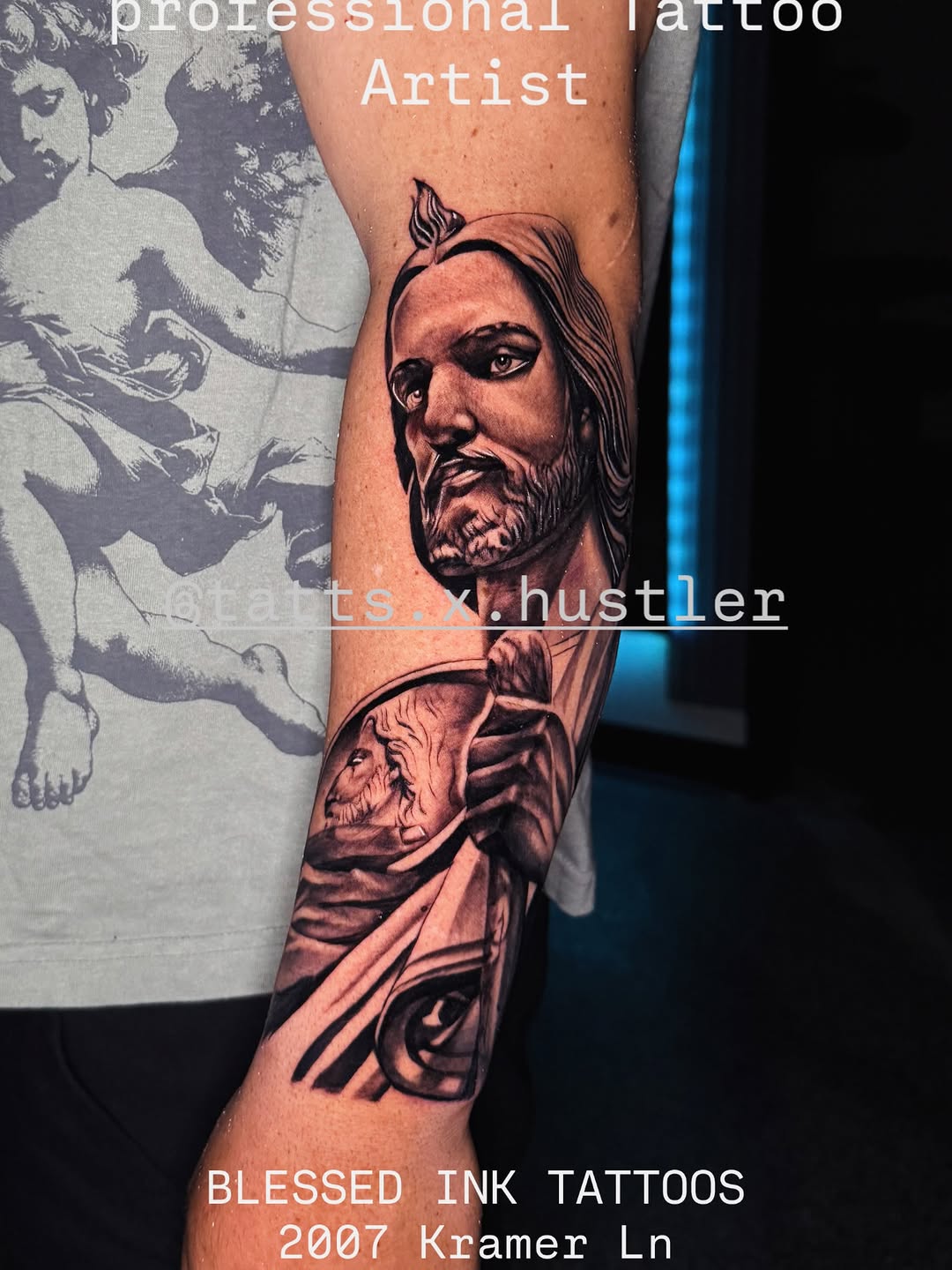 Tattoo by @tatts.x.hustler — realism, black_and_grey