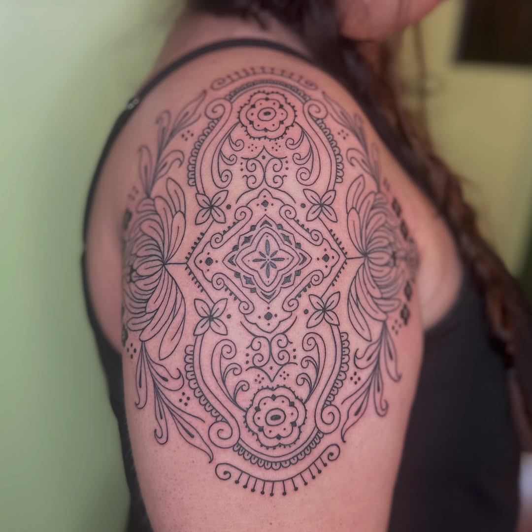 Tattoo by @mothertattooer — ornamental, dotwork