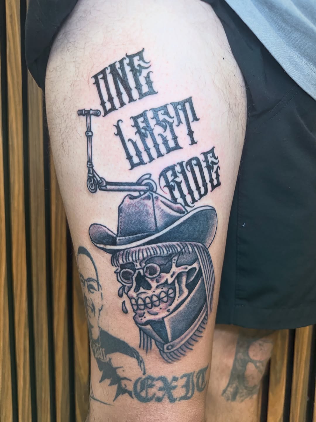 Tattoo by @nickweavertattoos — lettering_script, black_and_grey
