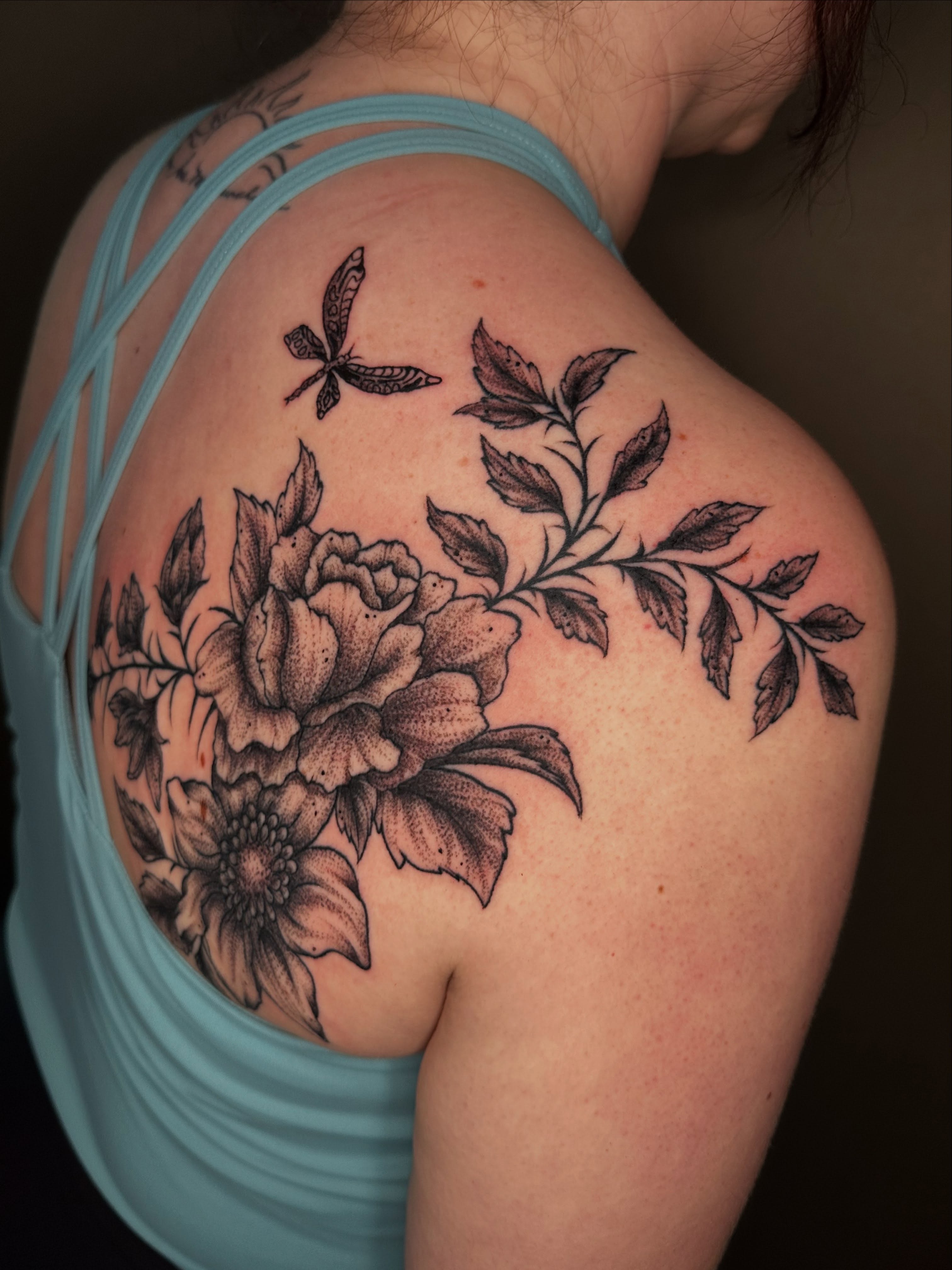 Tattoo by @ladyparaffin — dotwork, black_and_grey