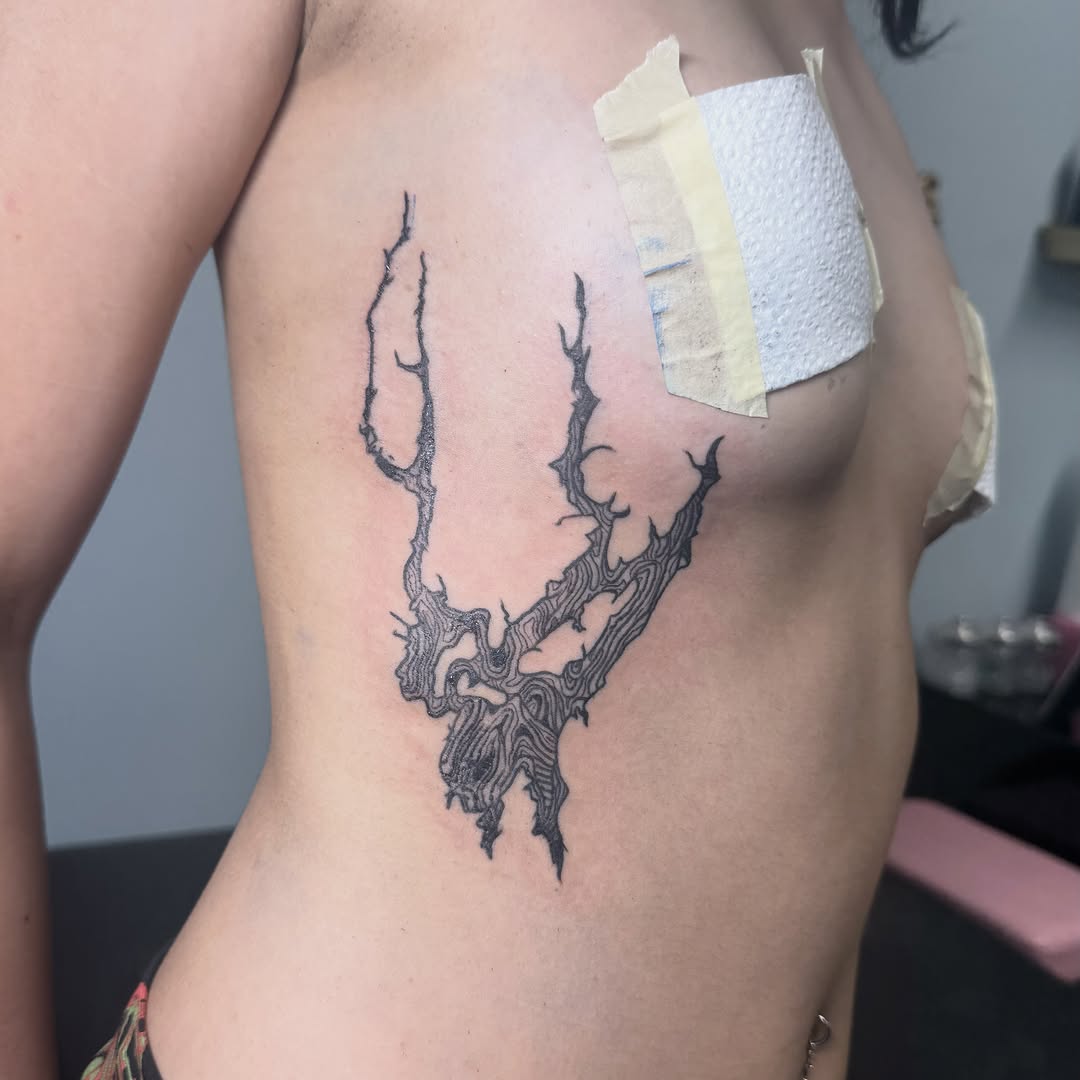 Tattoo by @bluebyrdtattoos — blackwork, illustrative