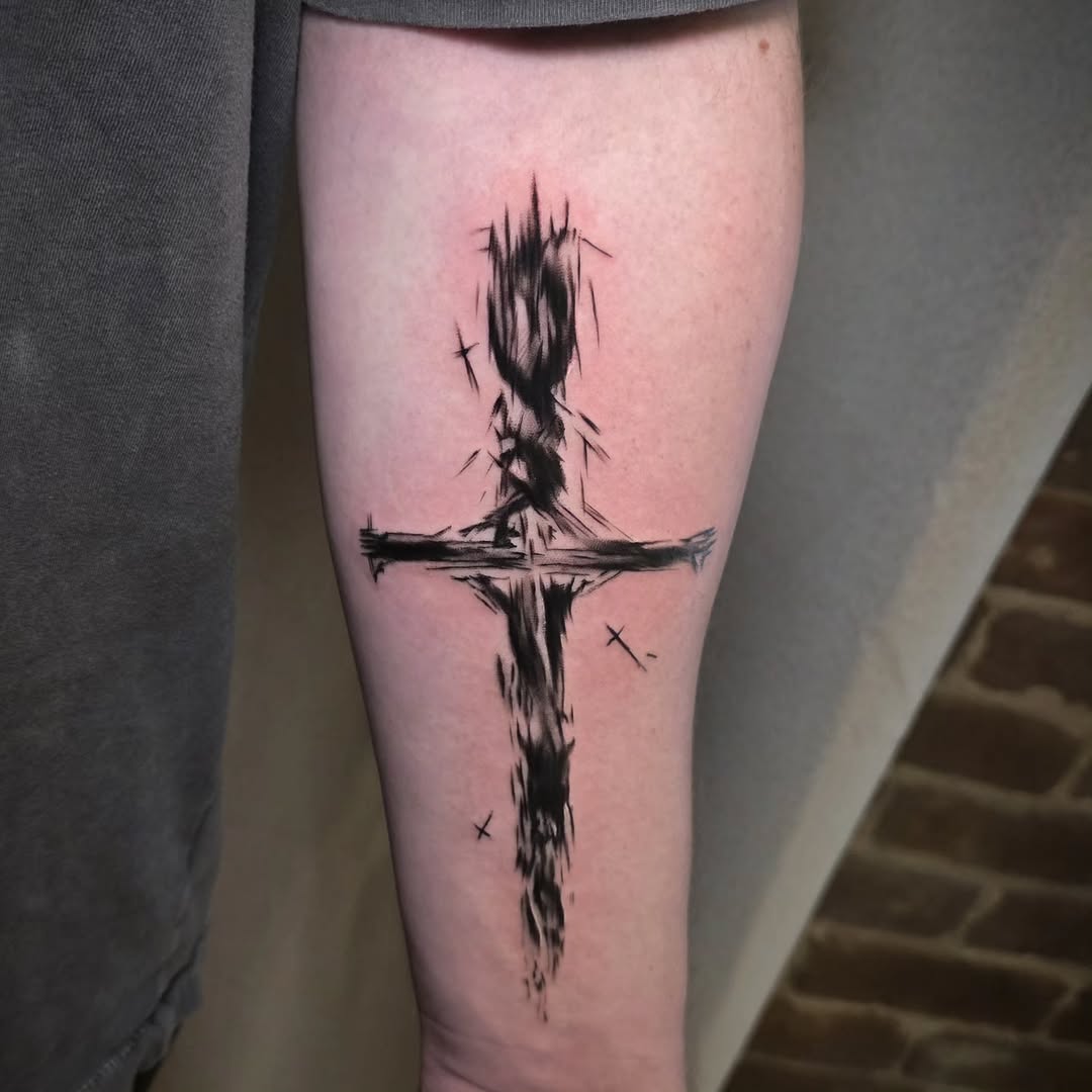 Tattoo by @fatboyink94 — blackwork, trash_polka