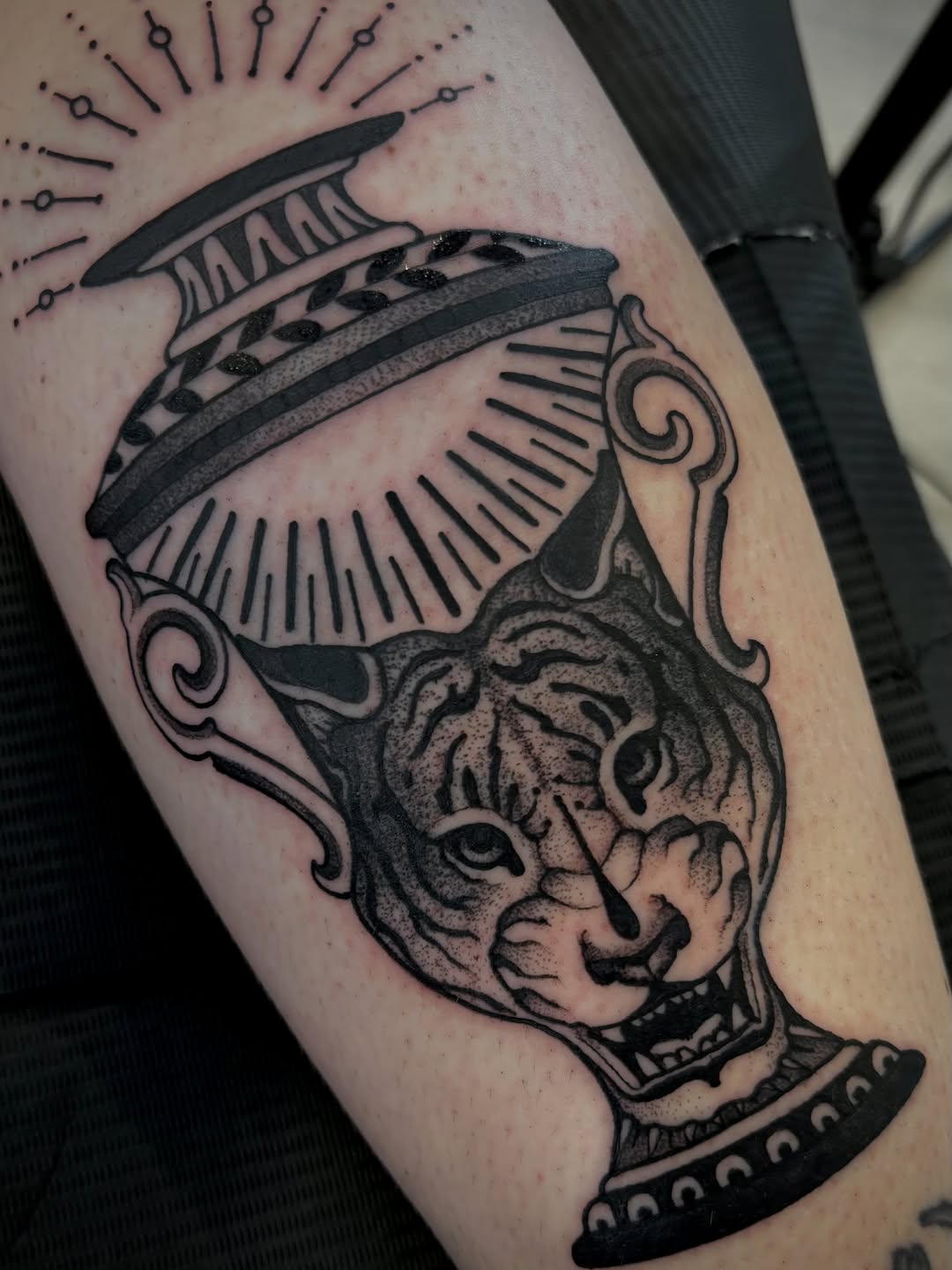 Tattoo by @tk.tattoos — black_and_grey, dotwork