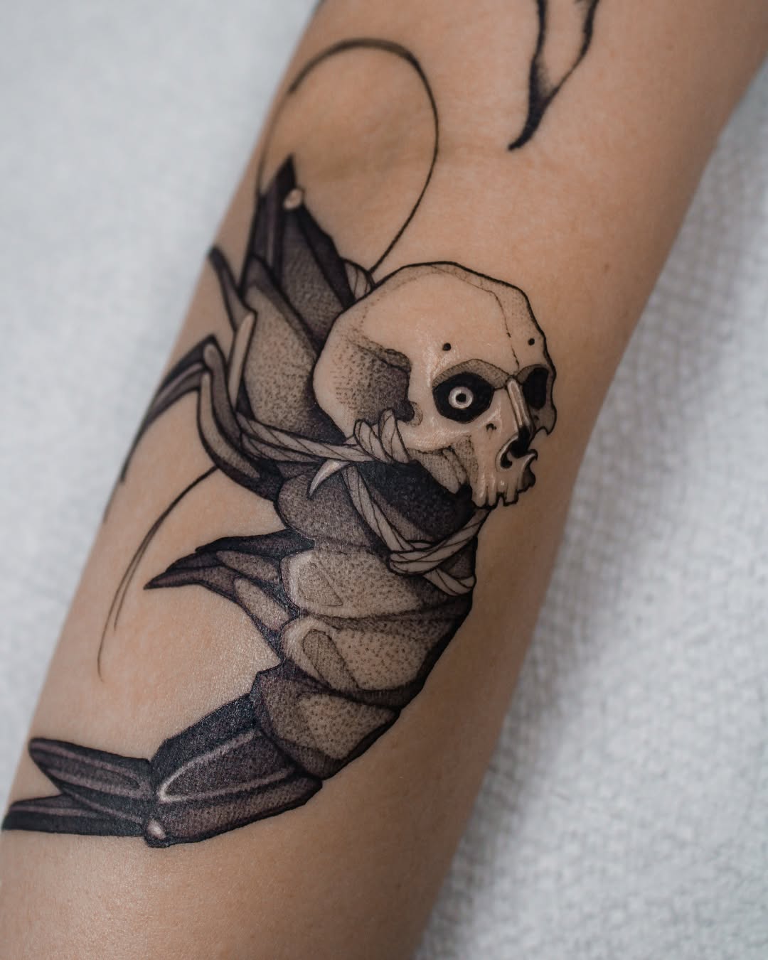 Tattoo by @hethtattoos — dotwork, black_and_grey