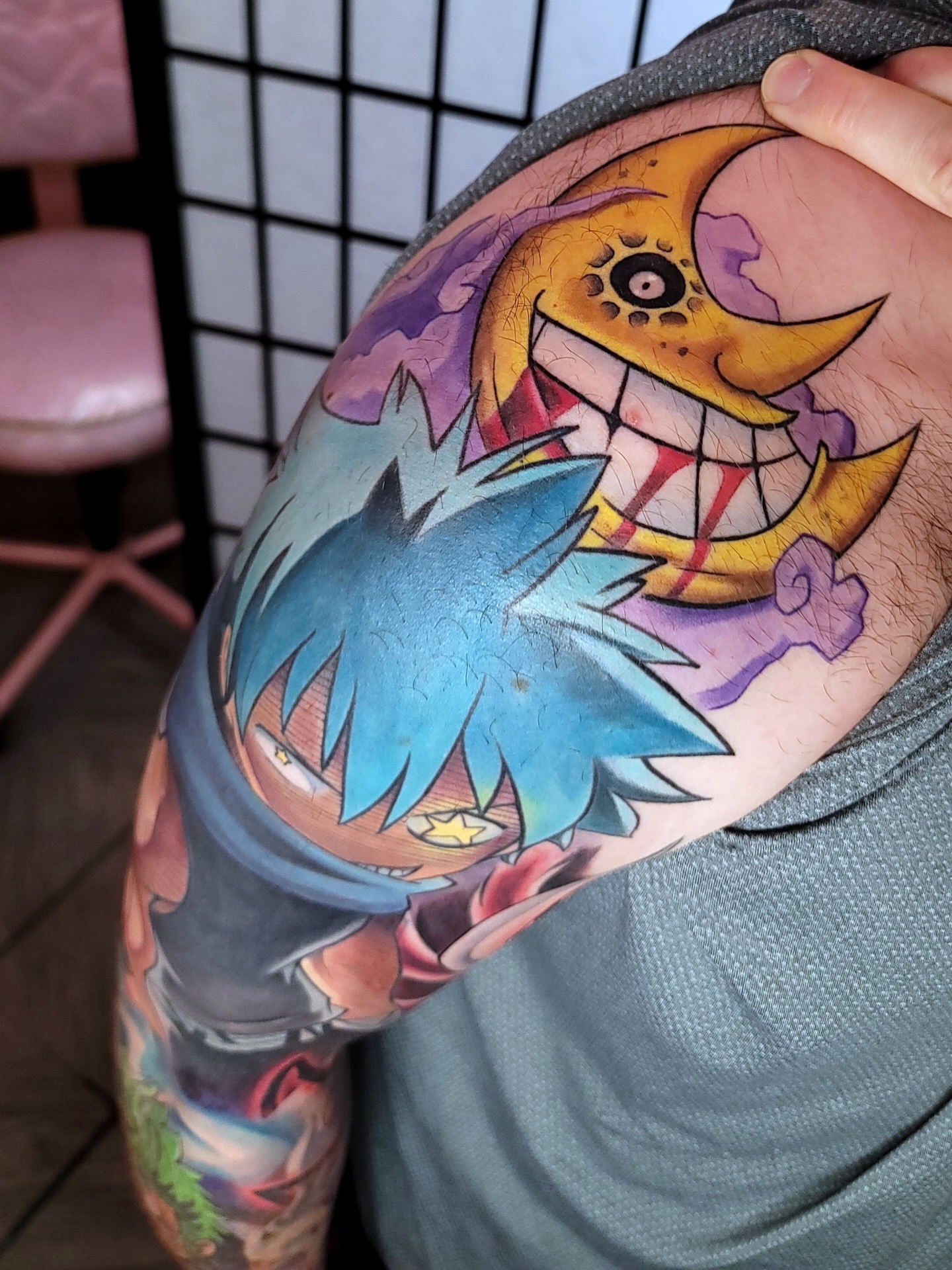 Tattooed character anime tattoo on the upper arm by πΌπππΎππΌ π
πΌππππ