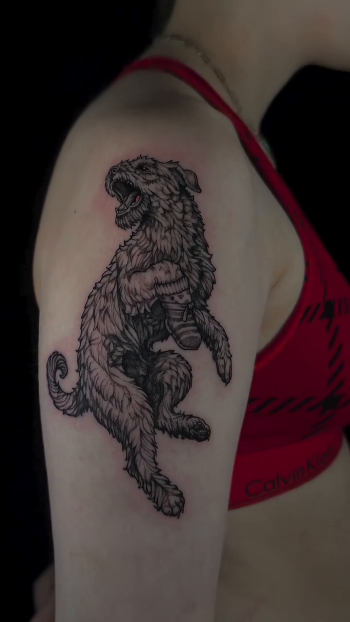 Dog realism tattoo by EyeSee Tattoos