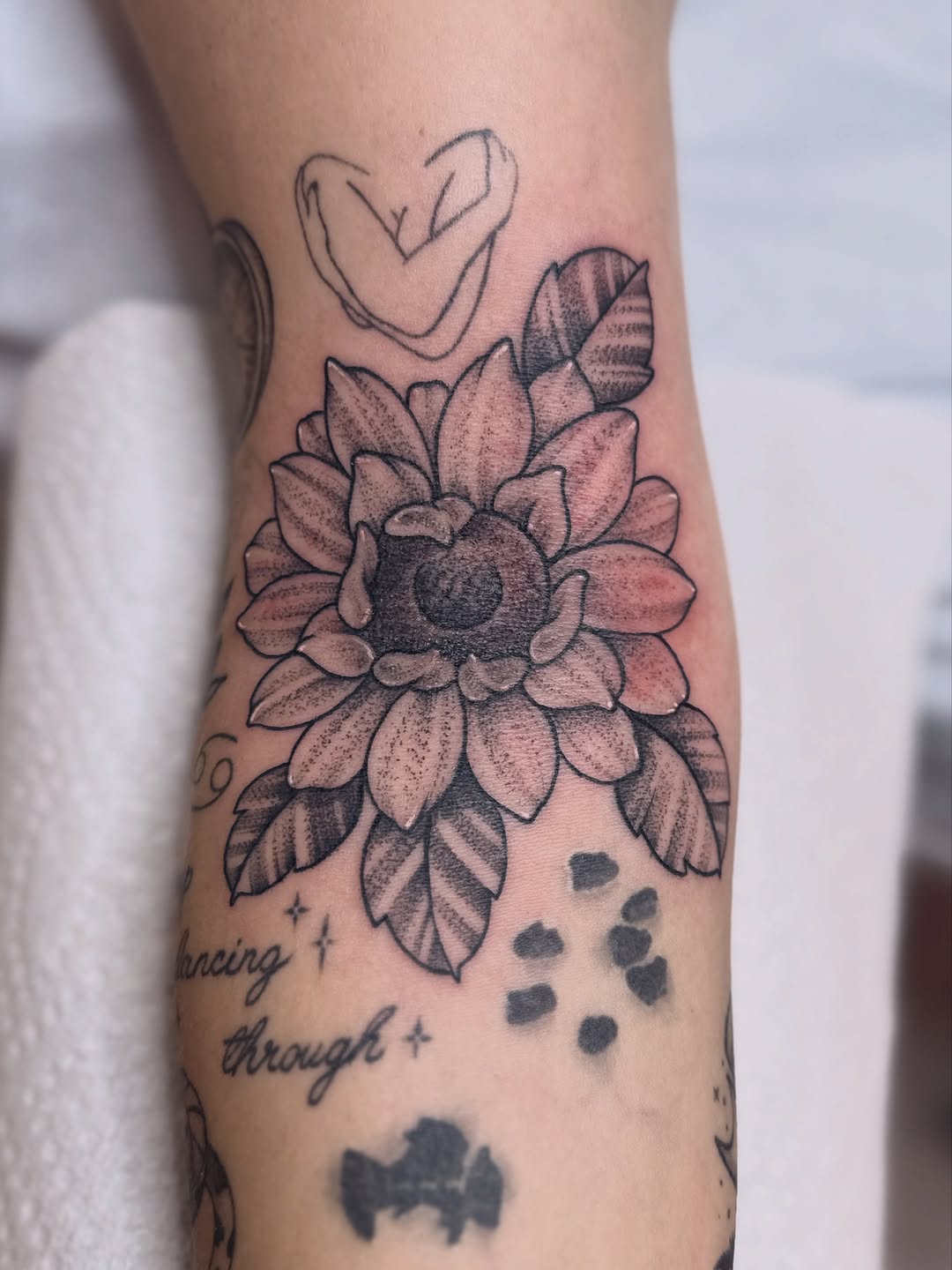 Tattoo by @purrsimmon — dotwork, black_and_grey