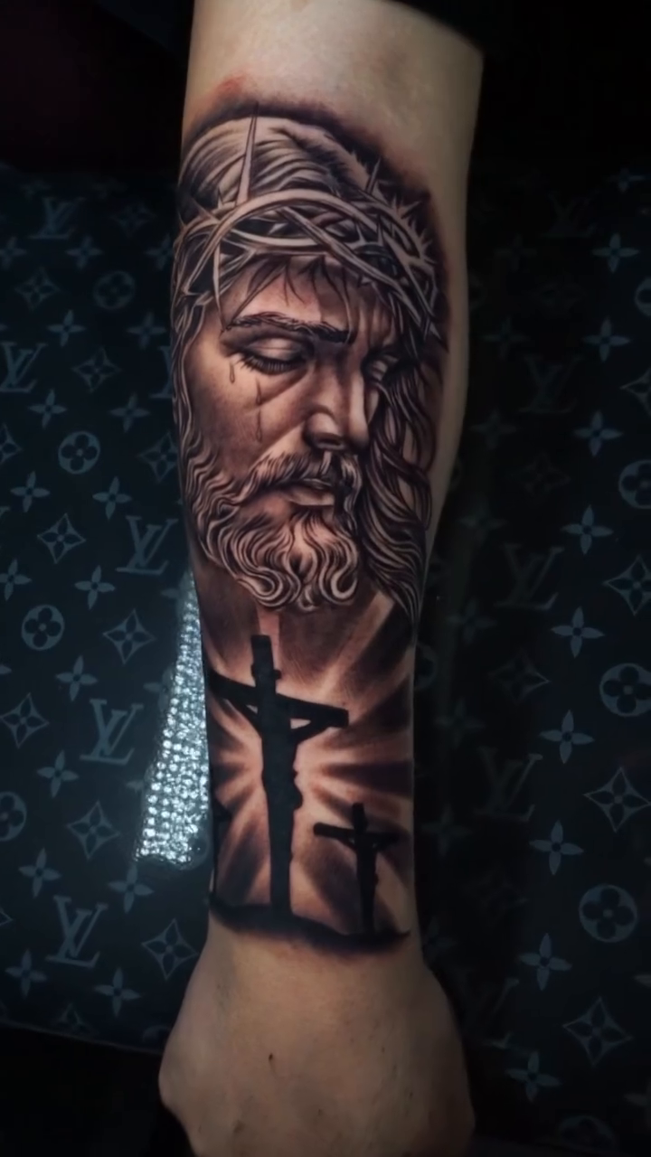 Tattoo by @aaron.tattoos — realism, black_and_grey