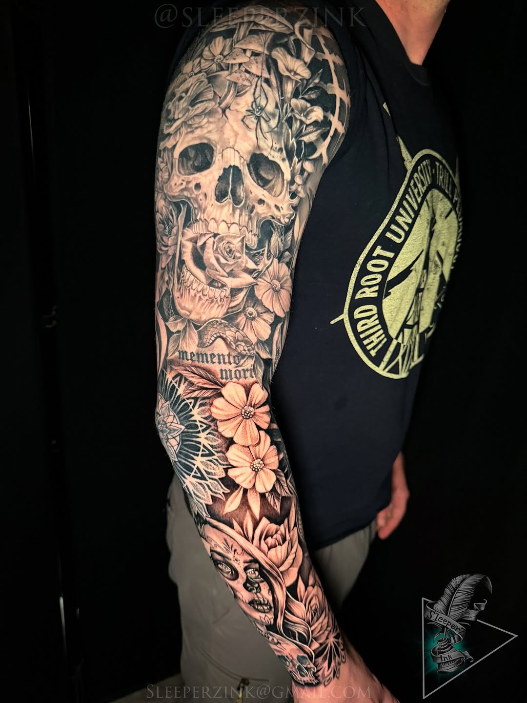 Realism tattoo on the forearm by Travis Sleeper