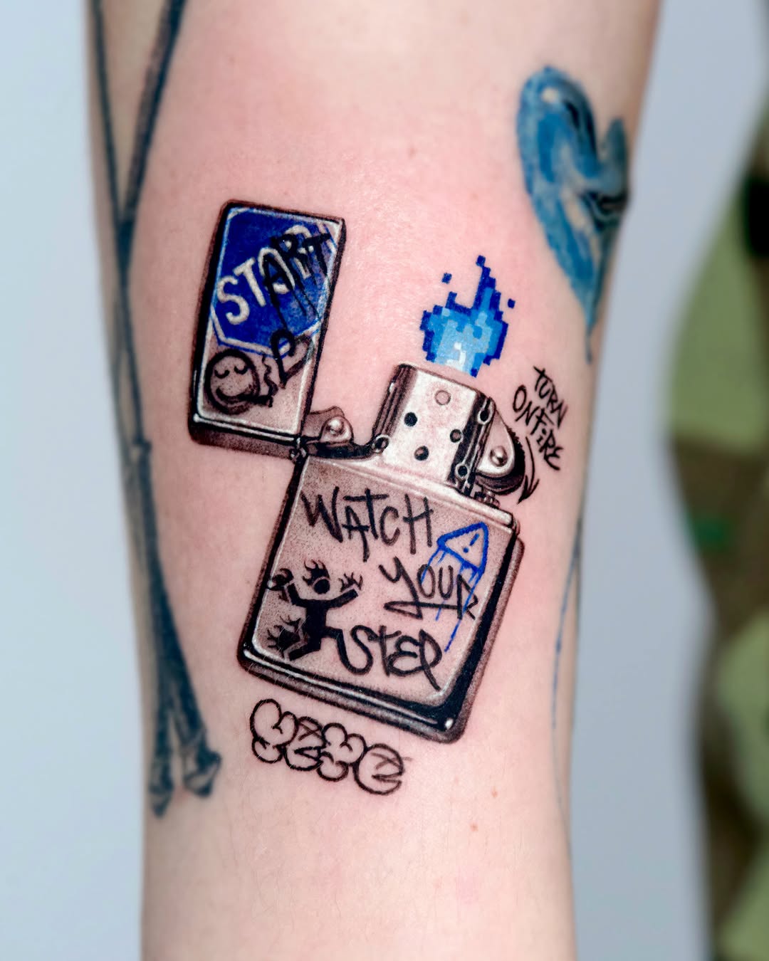 Tattoo by @tattooist_yeye — trash_polka, lettering_script