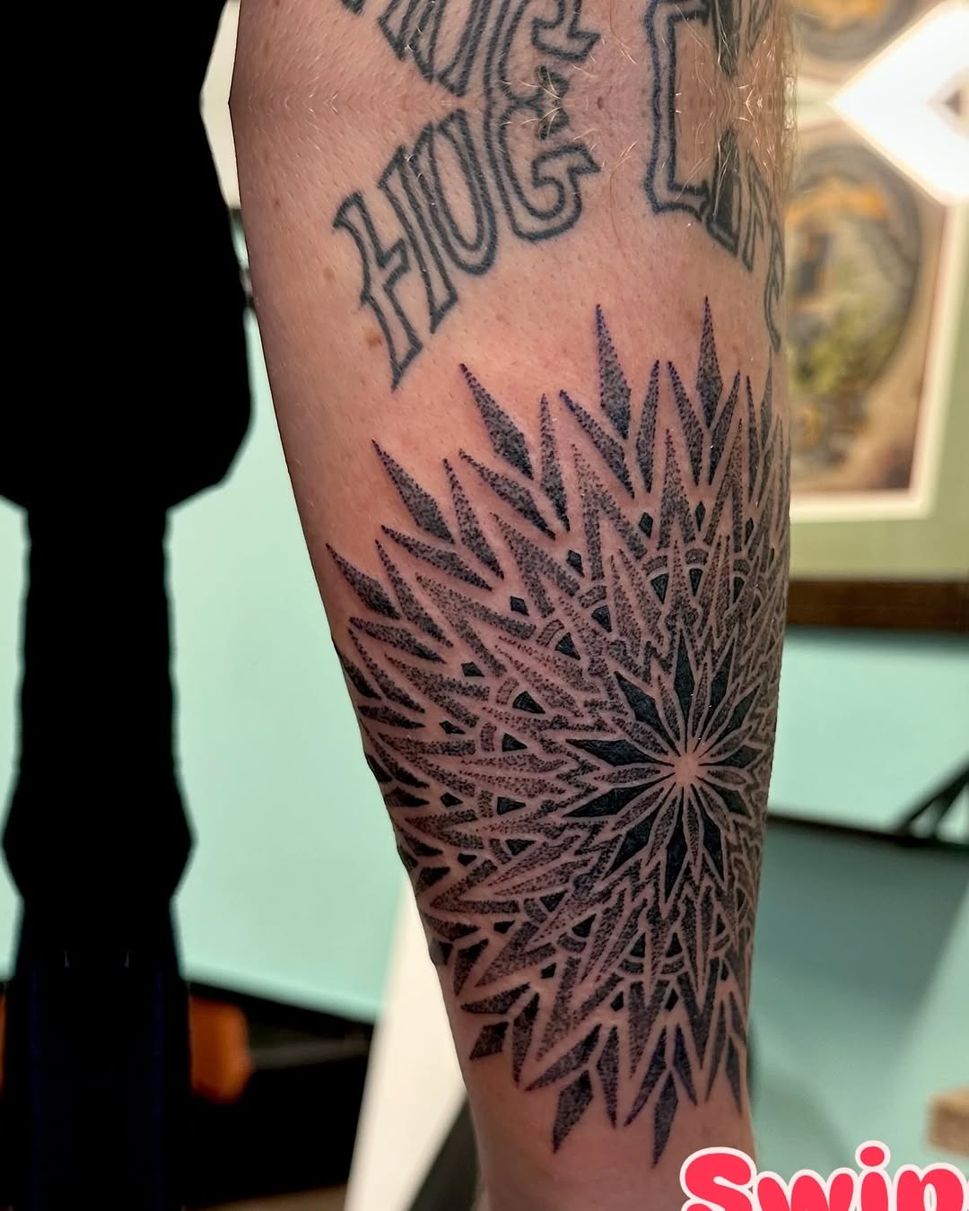 Mandala pattern geometric tattoo on the forearm by @jose.phinelynch