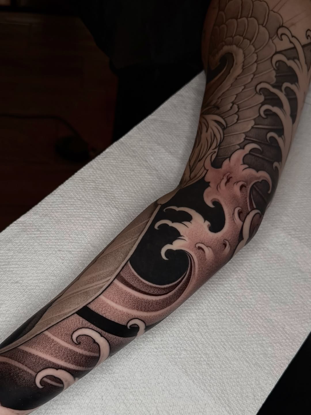 Tattoo by @robbiepina — japanese_irezumi, black_and_grey