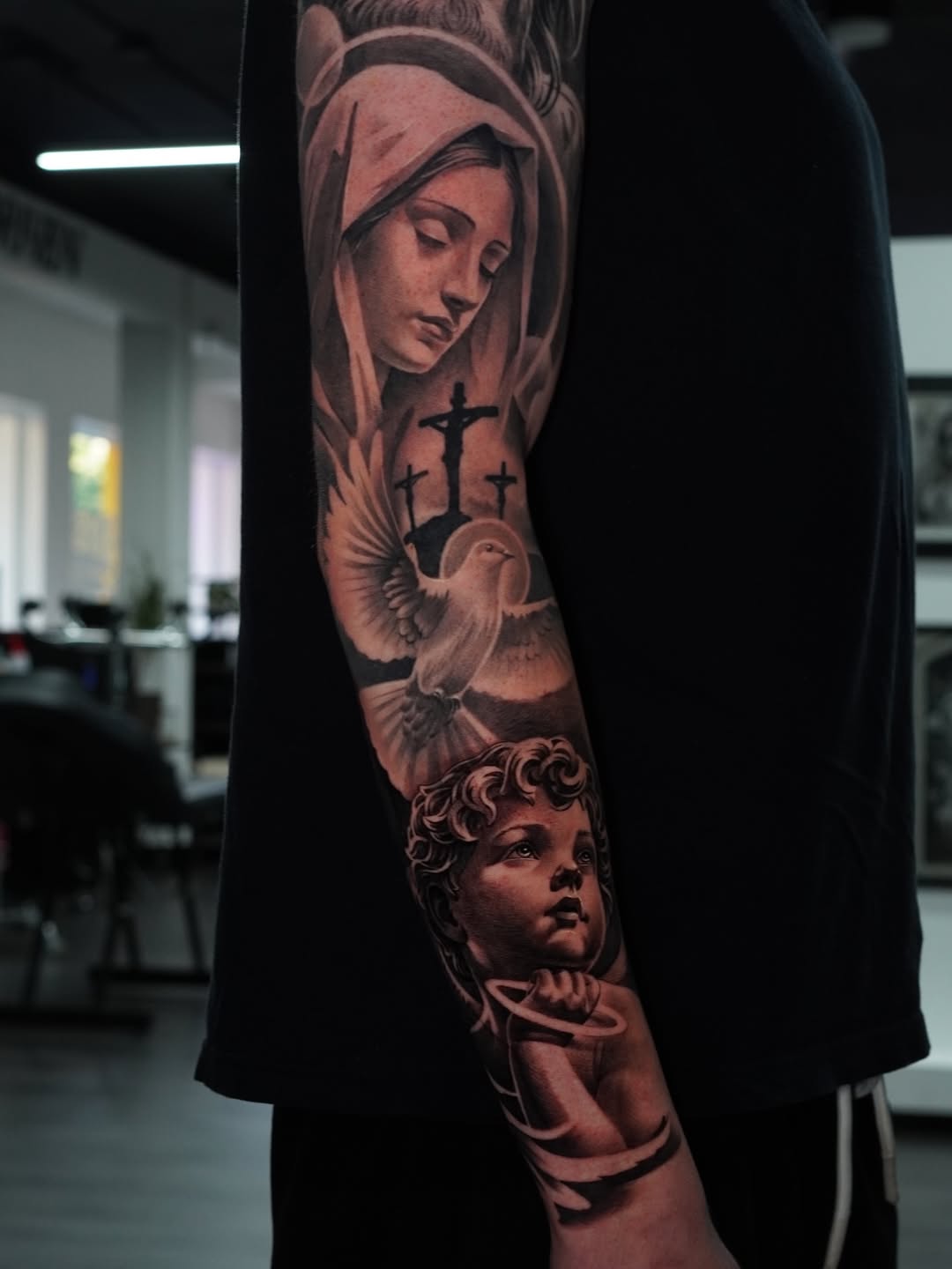 Tattoo by @jessem_tattoos — realism, black_and_grey