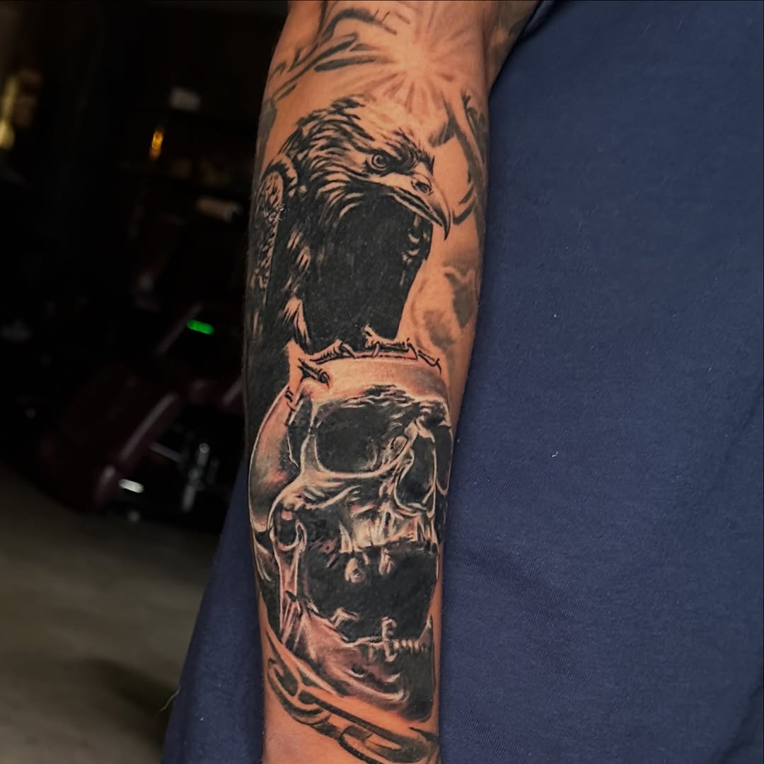 Tattoo by @crisp_ink — realism, black_and_grey