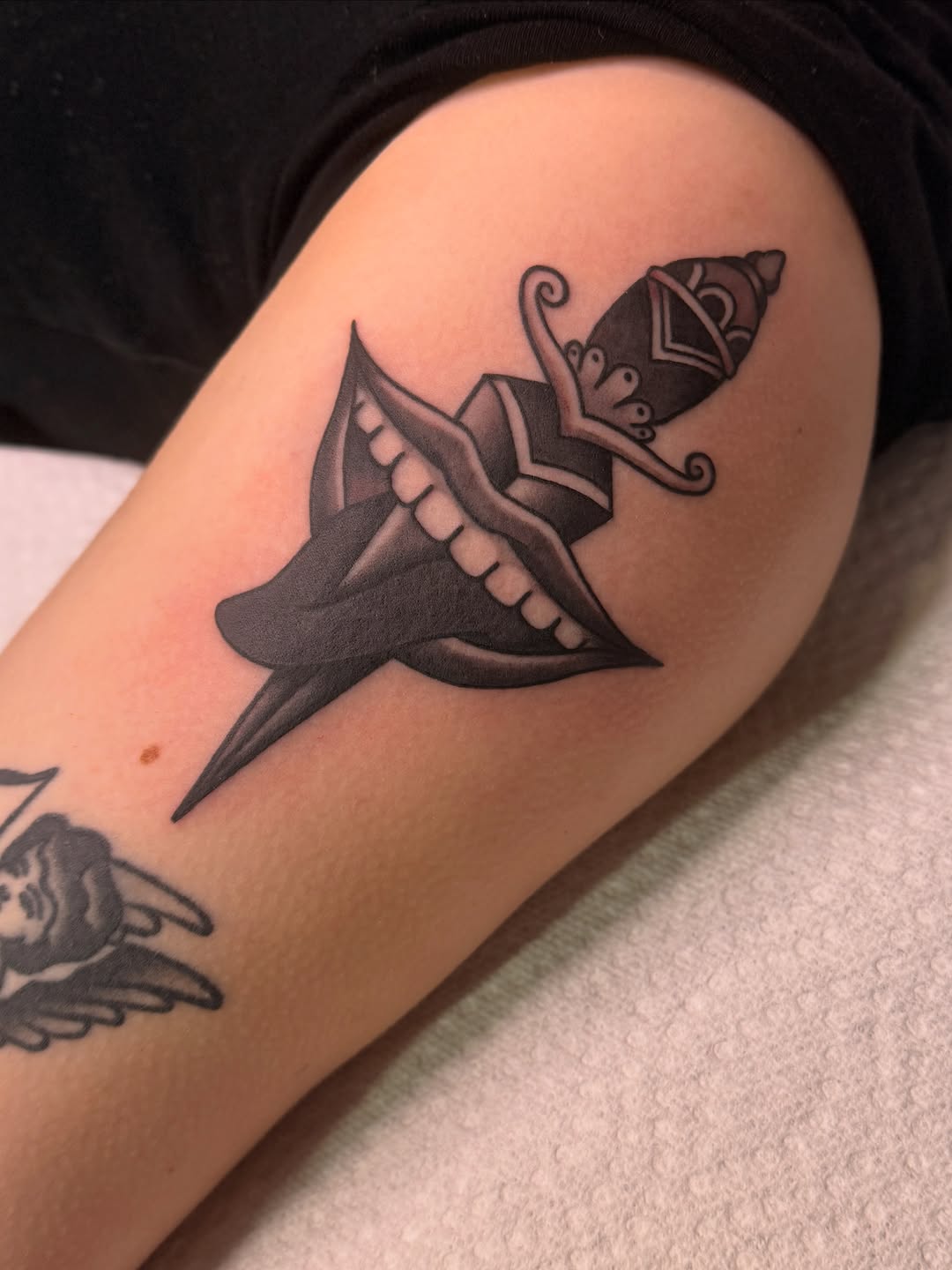 Tattoo by @colournegative — american_traditional, black_and_grey