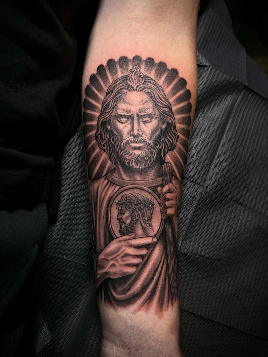 Tattoo by @luismarrufotattoo — realism, black_and_grey