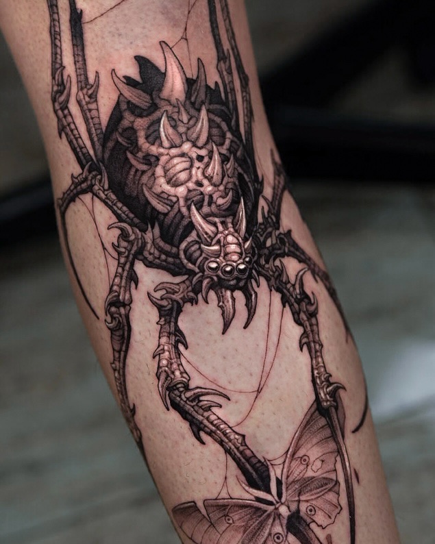 Tattoo by @apso_tattoo — dark_realism, black_and_grey