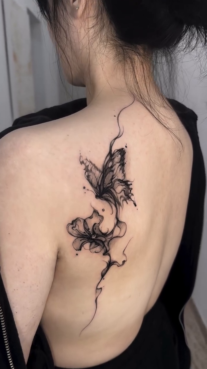 Tattoo by @tattoo_chamsae — fine_line, black_and_grey