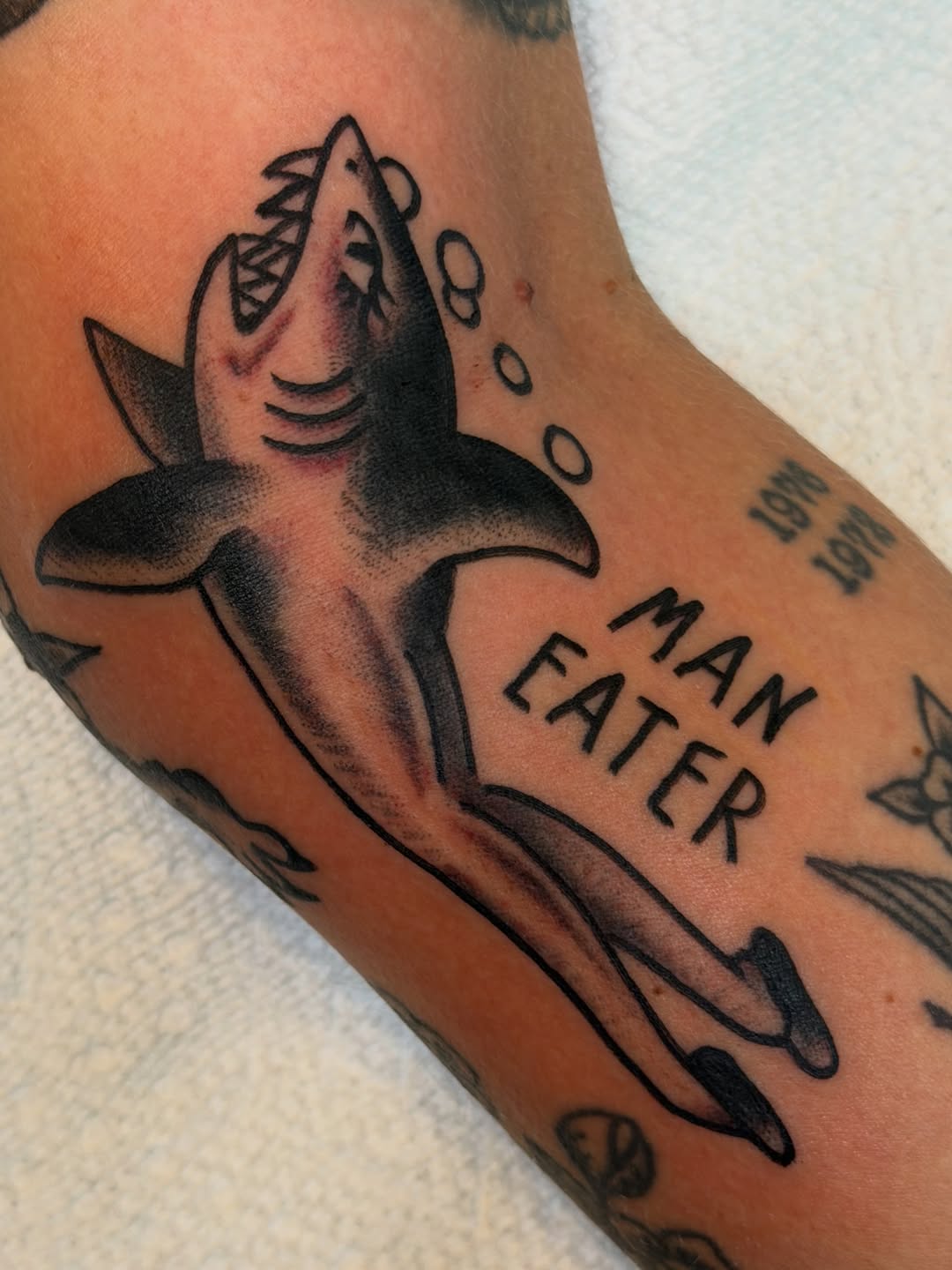 Tattoo by @nickmorantattooer — american_traditional, lettering_script