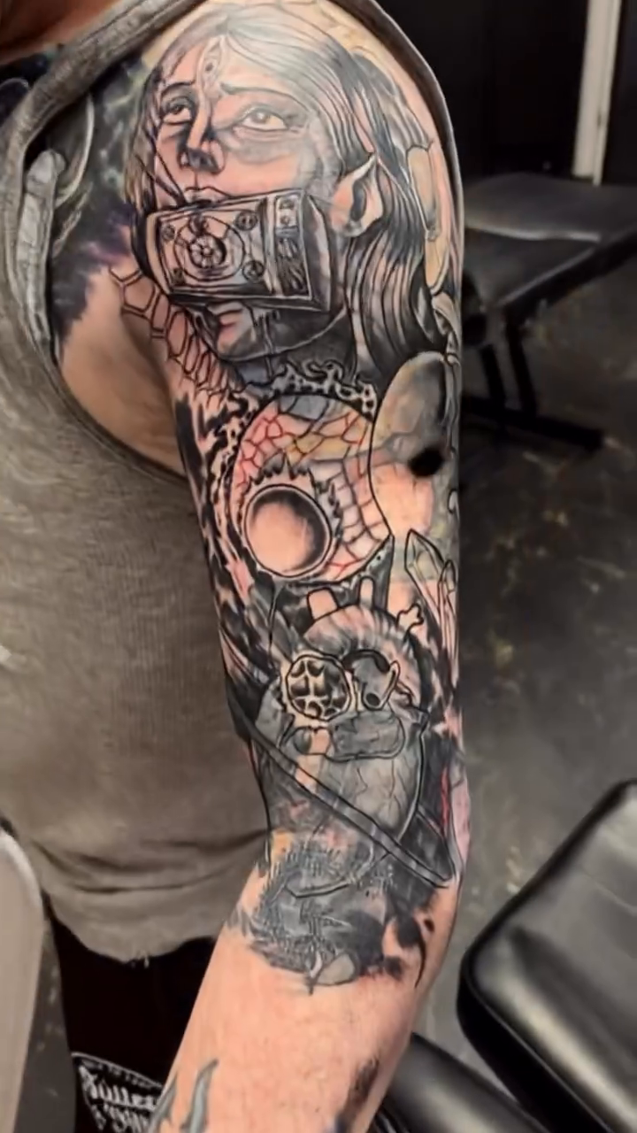 Tattoo by @fredrick_tigerman — dark_realism, black_and_grey