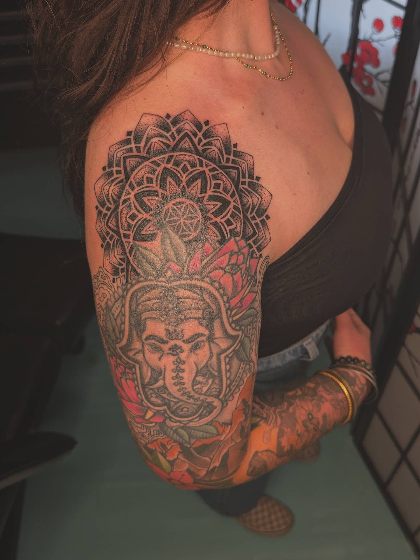 Tattoo by @uprootedtattooing β dotwork, geometric