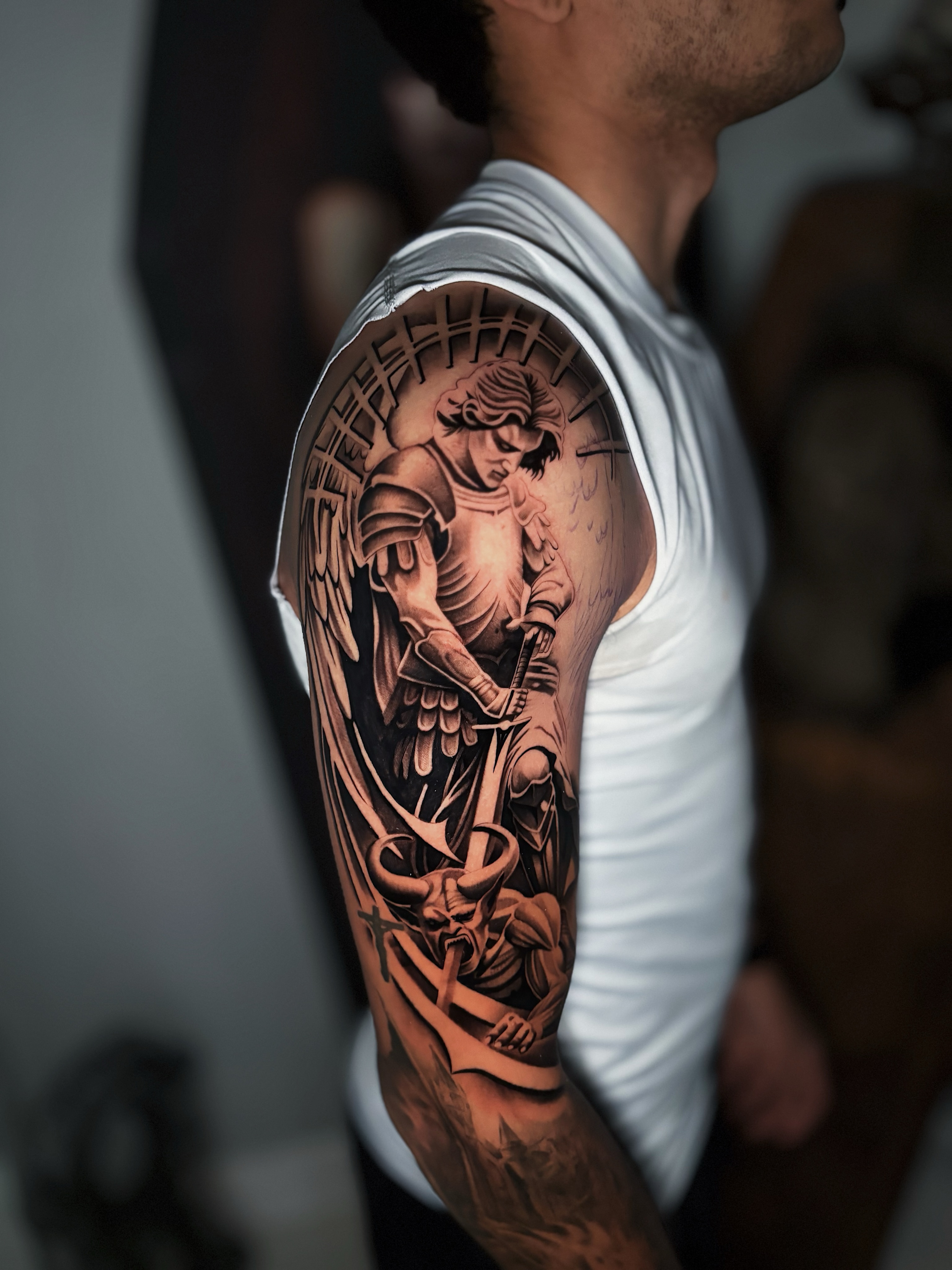 Tattoo by @crooksink — black_and_grey