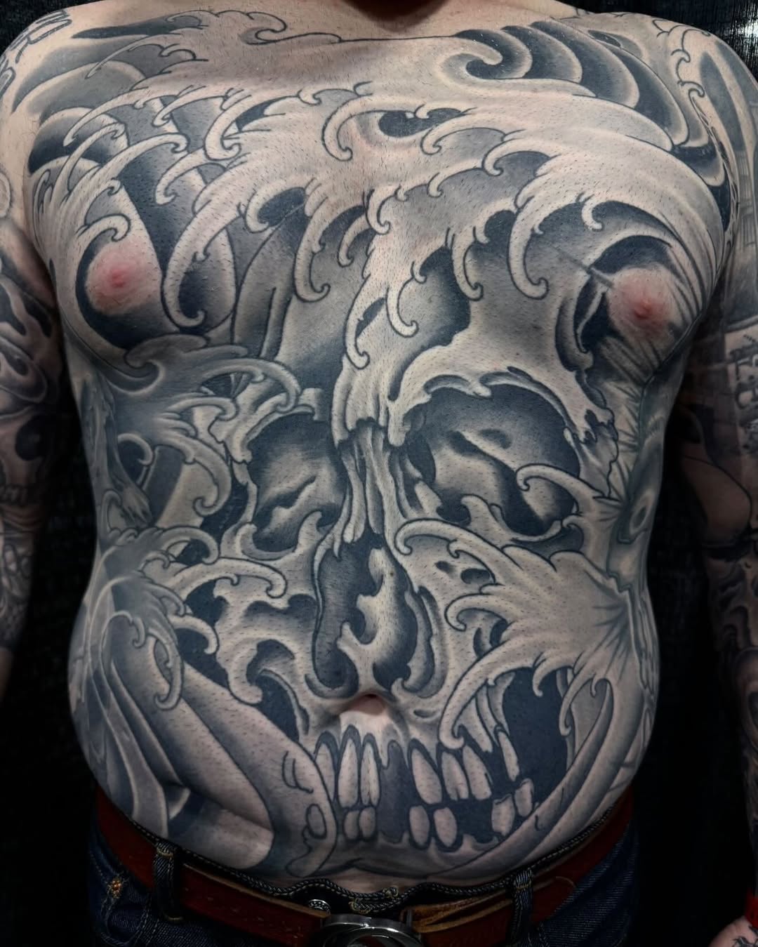 Tattoo by @mikegodfrey — japanese_irezumi, black_and_grey