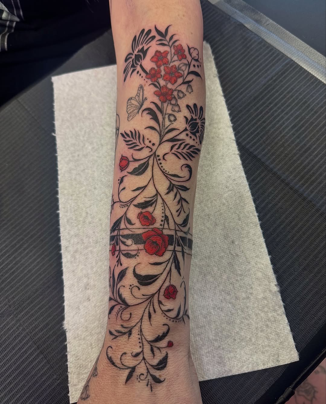 Tattoo by @kat.b.tattoos โ fine_line, ornamental