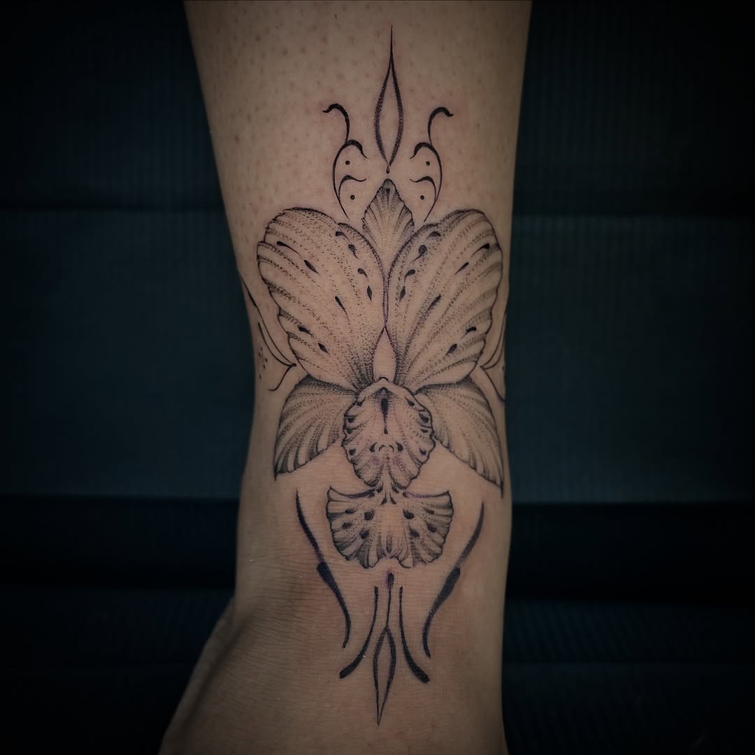 Tattoo by @southpaw.stipple — dotwork, ornamental