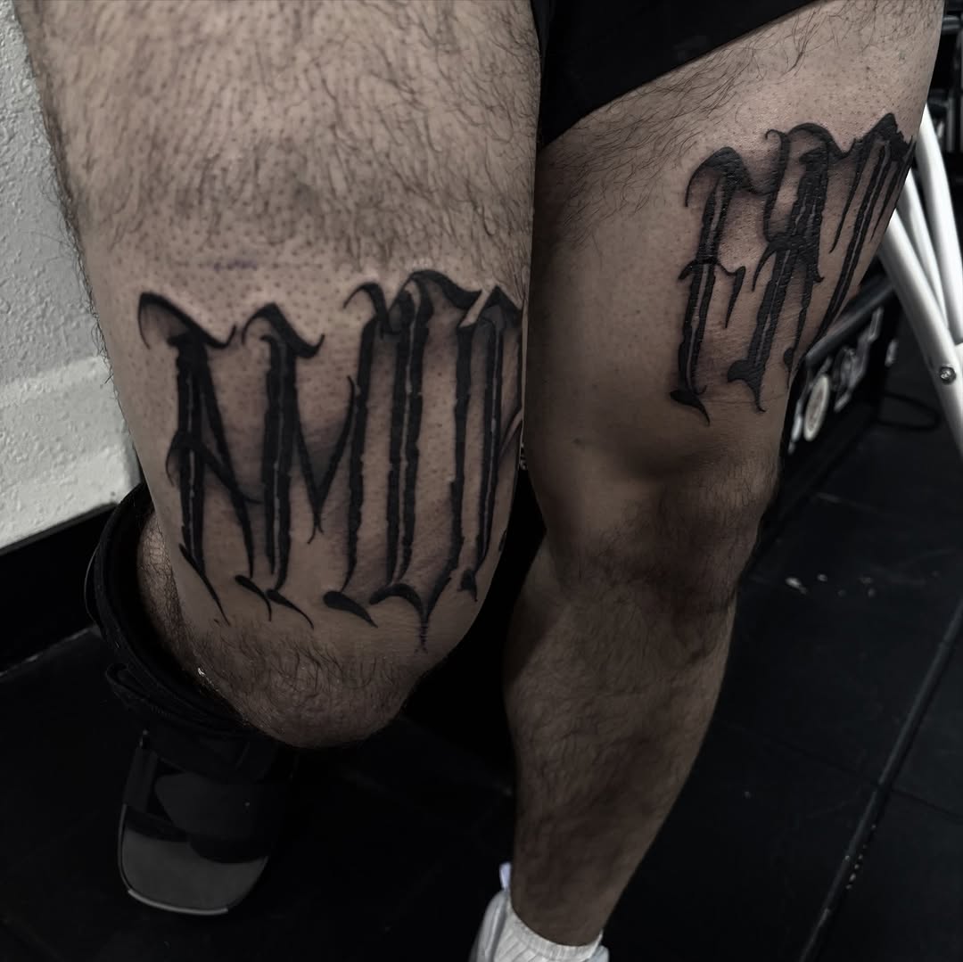 Tattoo by @_mujerdemuerte — lettering_script, blackwork