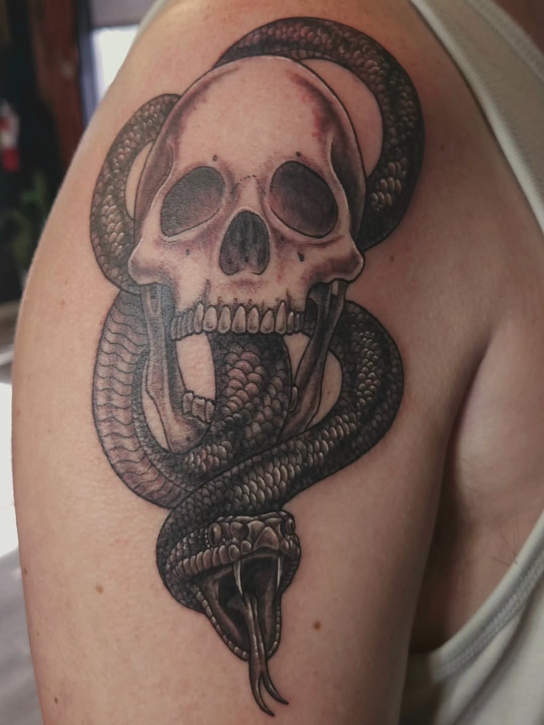 Tattoo by @shelbystattoos β realism, black_and_grey