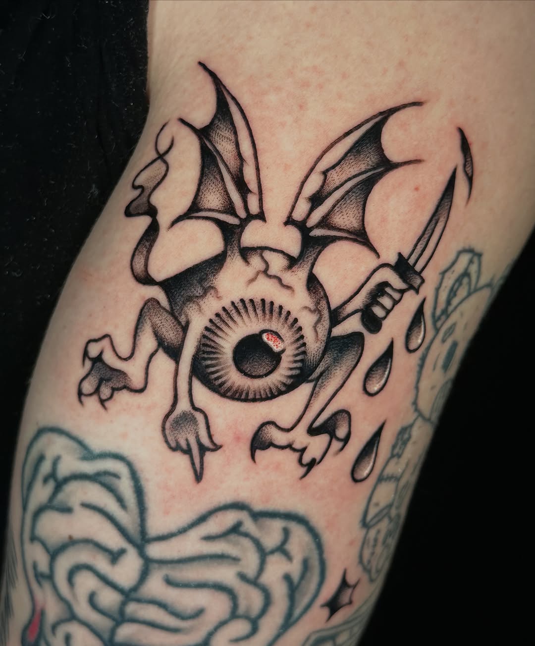 Tattoo by @cherrybomb_tatz4u — american_traditional, black_and_grey