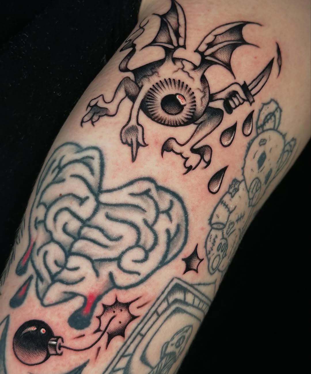 Tattoo by @cherrybomb_tatz4u — black_and_grey, ignorant