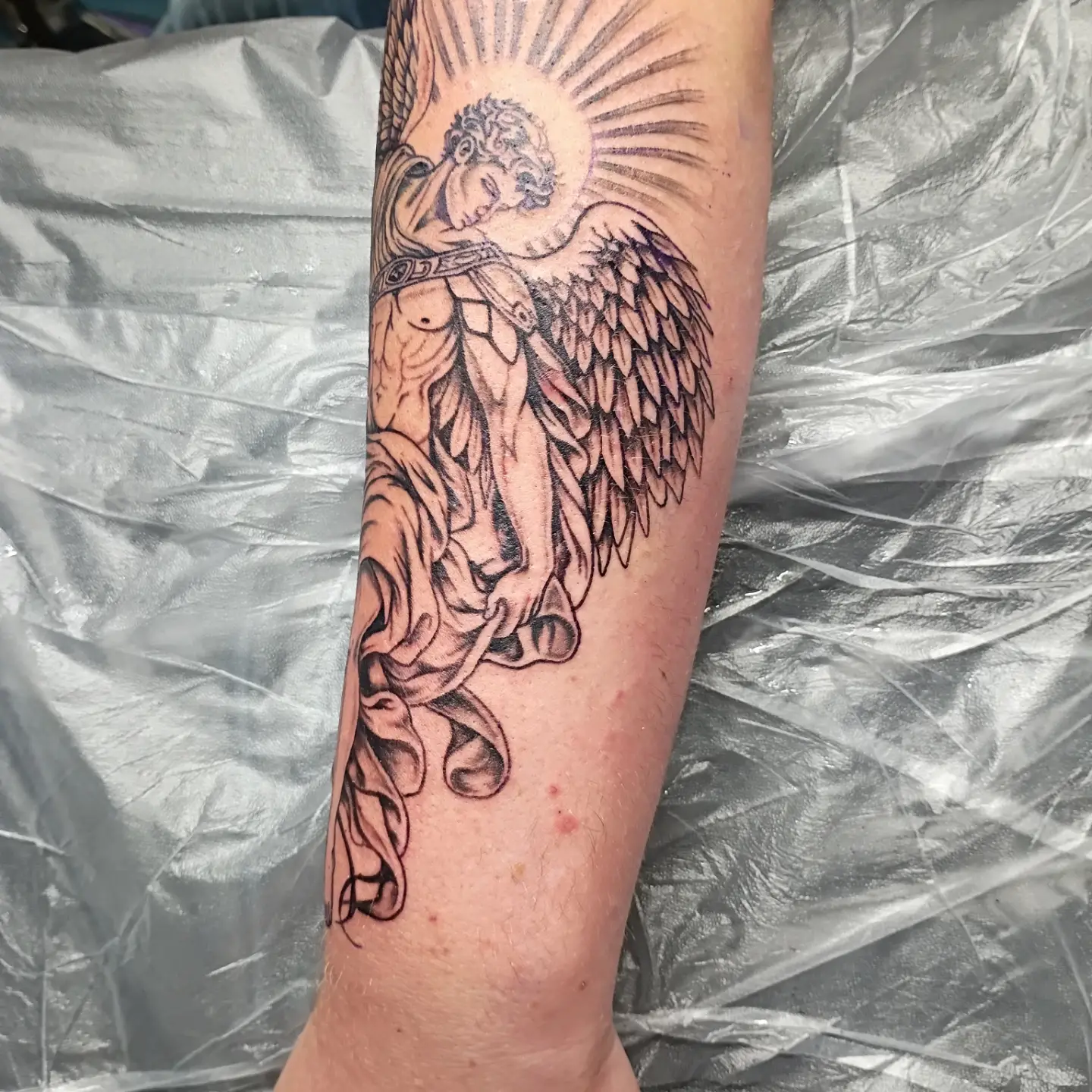 Tattoo by @mamabirdstattoos.piercings — black_and_grey