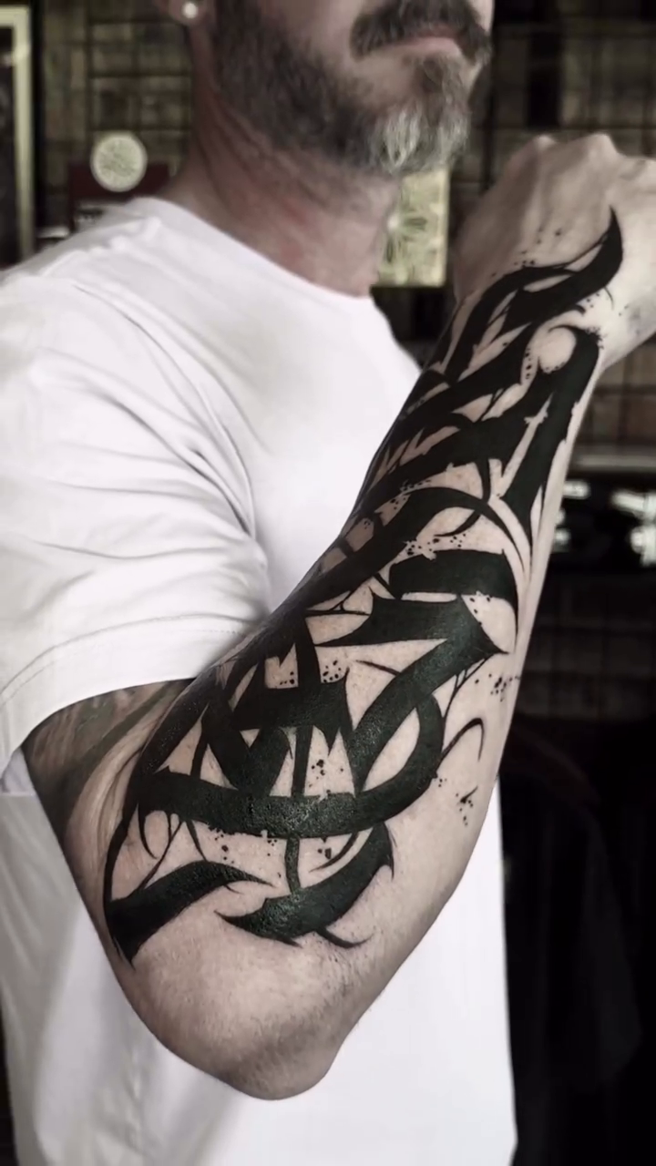 Tattoo by @wiseroner — blackwork, lettering_script